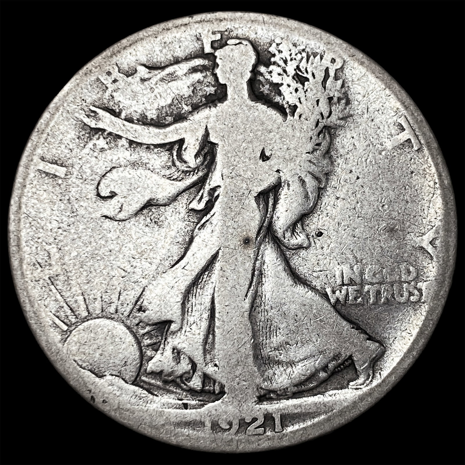 1921-S Silver Walking Liberty Half Dollar NICELY CIRCULATED: 1921-S Silver Walking Liberty Half Dollar NICELY CIRCULATED