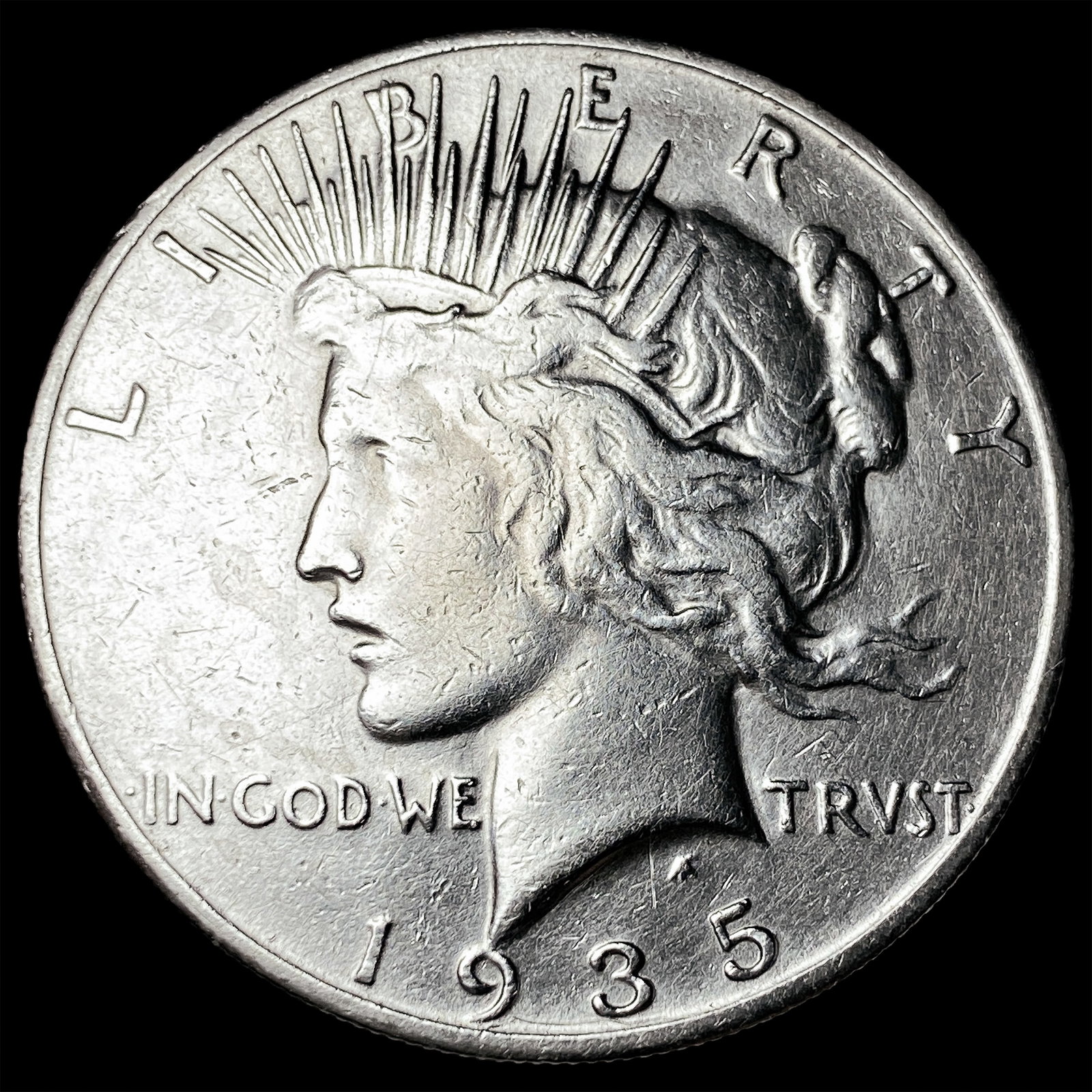 1935-S Silver Peace Dollar CHOICE AU: 1935-S Silver Peace Dollar CHOICE AU
