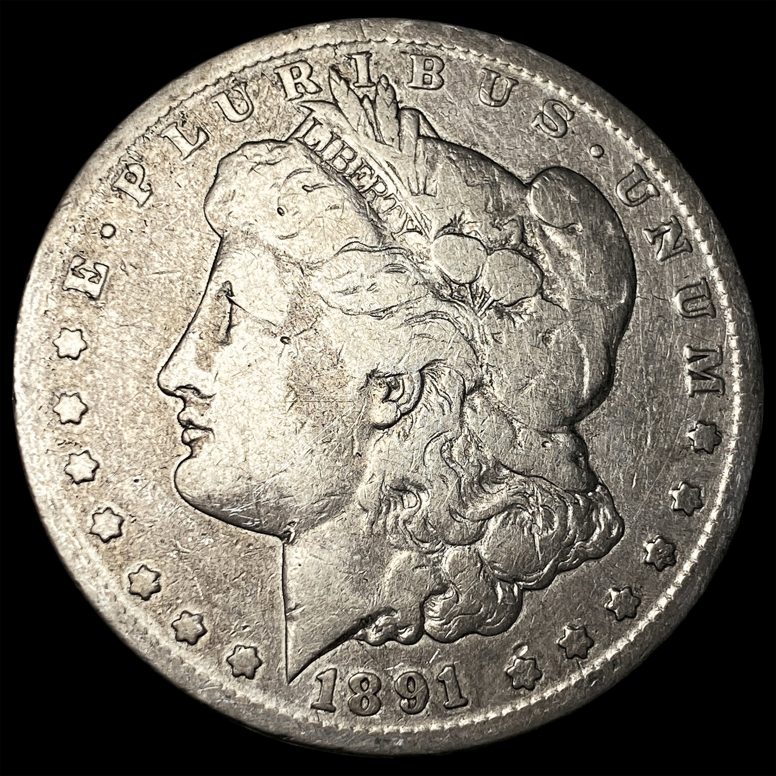 1891-CC Silver Morgan Dollar LIGHTLY CIRCULATED: 1891-CC Silver Morgan Dollar LIGHTLY CIRCULATED