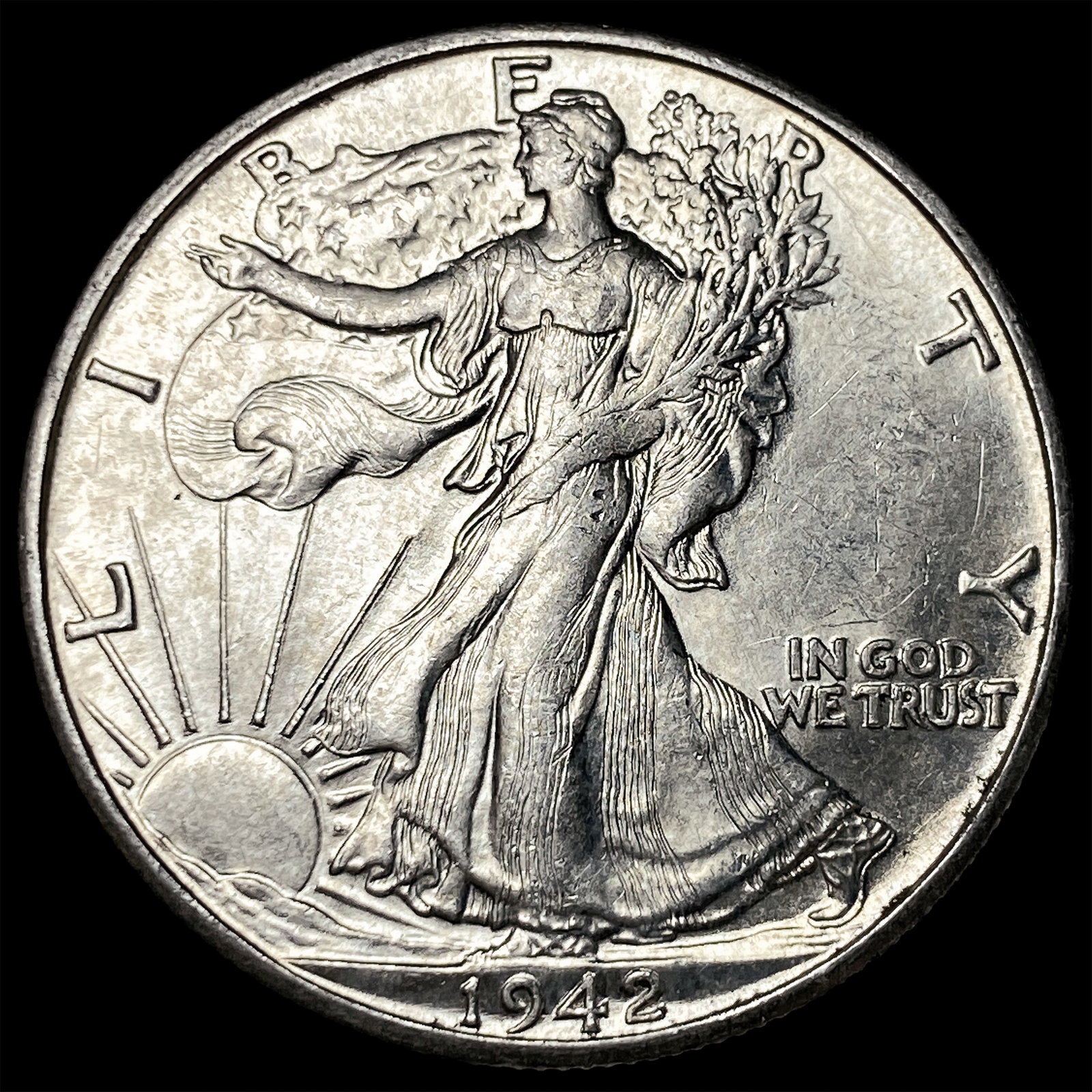 1942-D Silver Walking Liberty Half Dollar CHOICE BU: 1942-D Silver Walking Liberty Half Dollar CHOICE BU