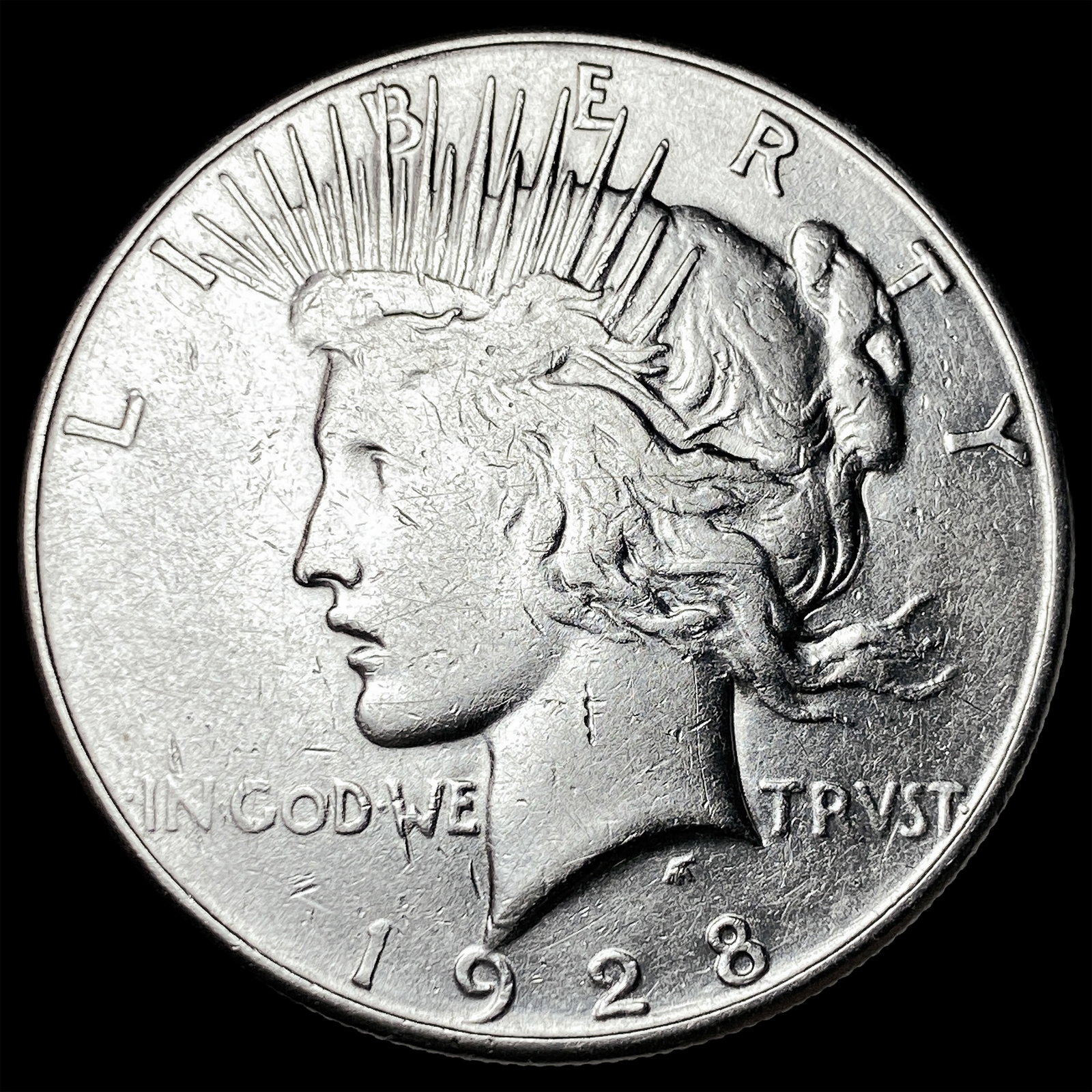 1928-S Silver Peace Dollar CLOSELY UNCIRCULATED (1 of 2)