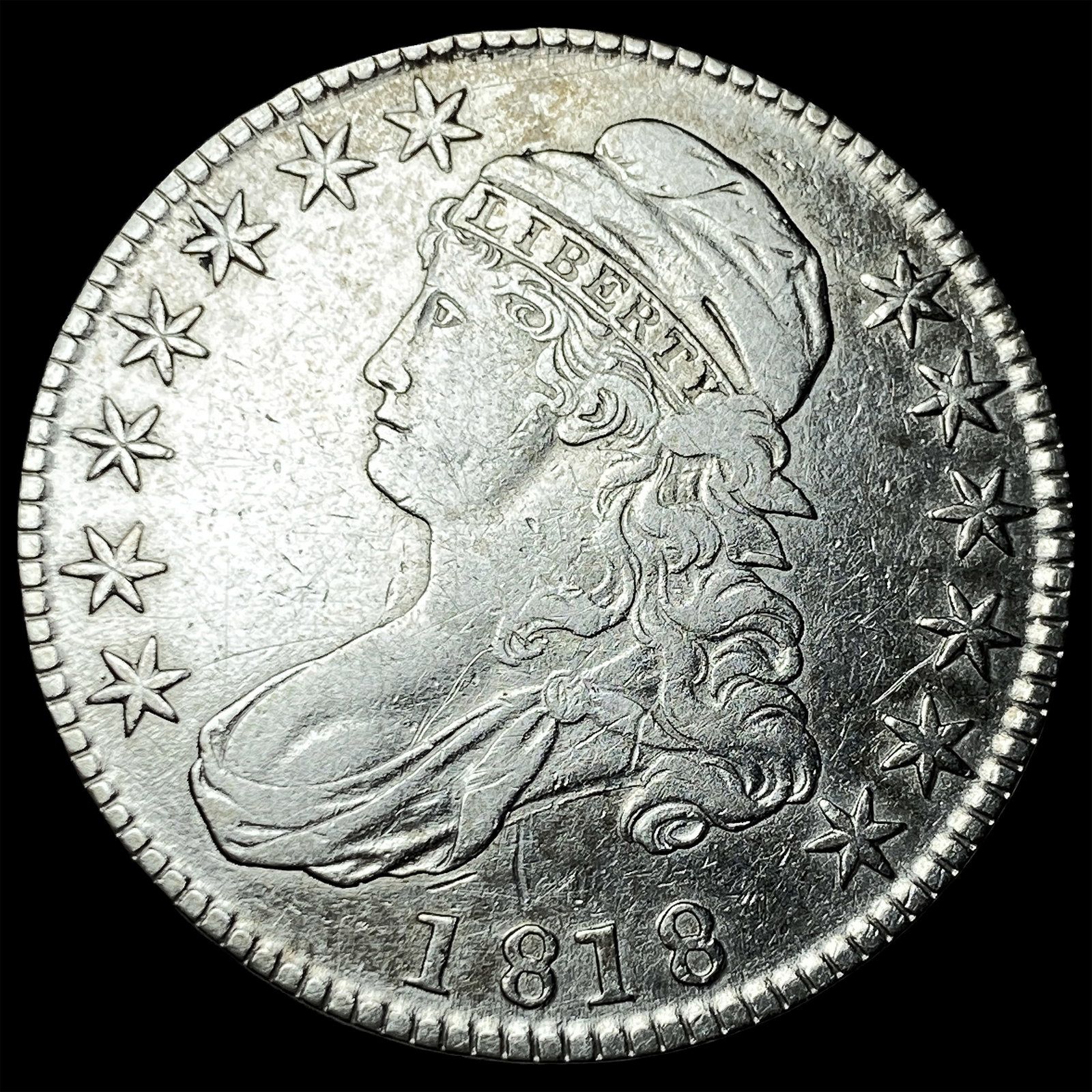 1818 Capped Bust Half Dollar CLOSELY UNCIRCULATED (1 of 2)