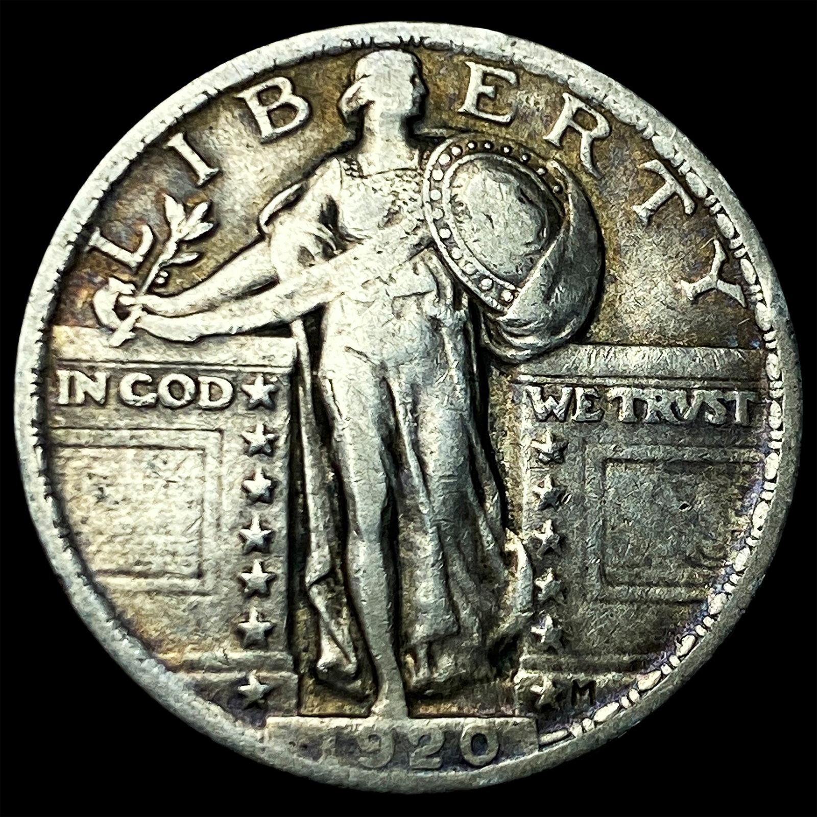 1920 Silver Standing Liberty Quarter NEARLY UNCIRCULATED: 1920 Silver Standing Liberty Quarter NEARLY UNCIRCULATED