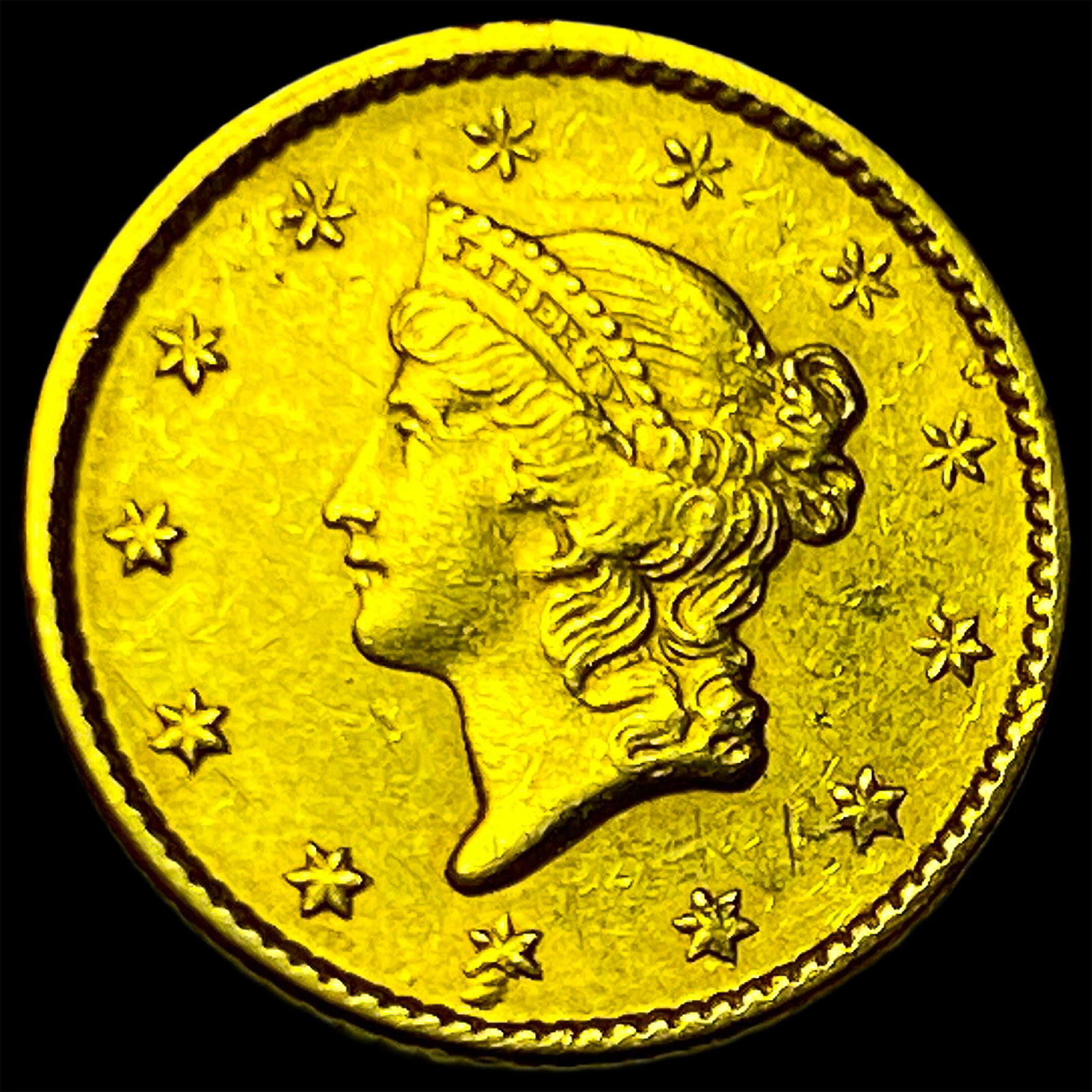 1852 Gold $1 Liberty Head Type 1 CLOSELY UNCIRCULATED: 1852 Gold $1 Liberty Head Type 1 CLOSELY UNCIRCULATED