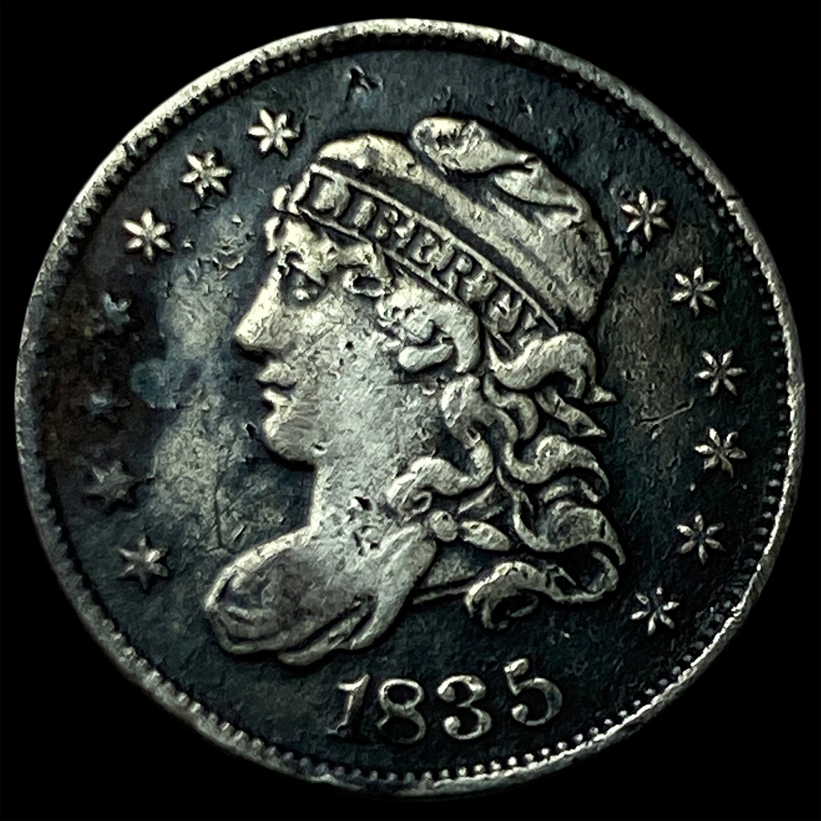1835 Capped Bust Half Dime NEARLY UNCIRCULATED: 1835 Capped Bust Half Dime NEARLY UNCIRCULATED