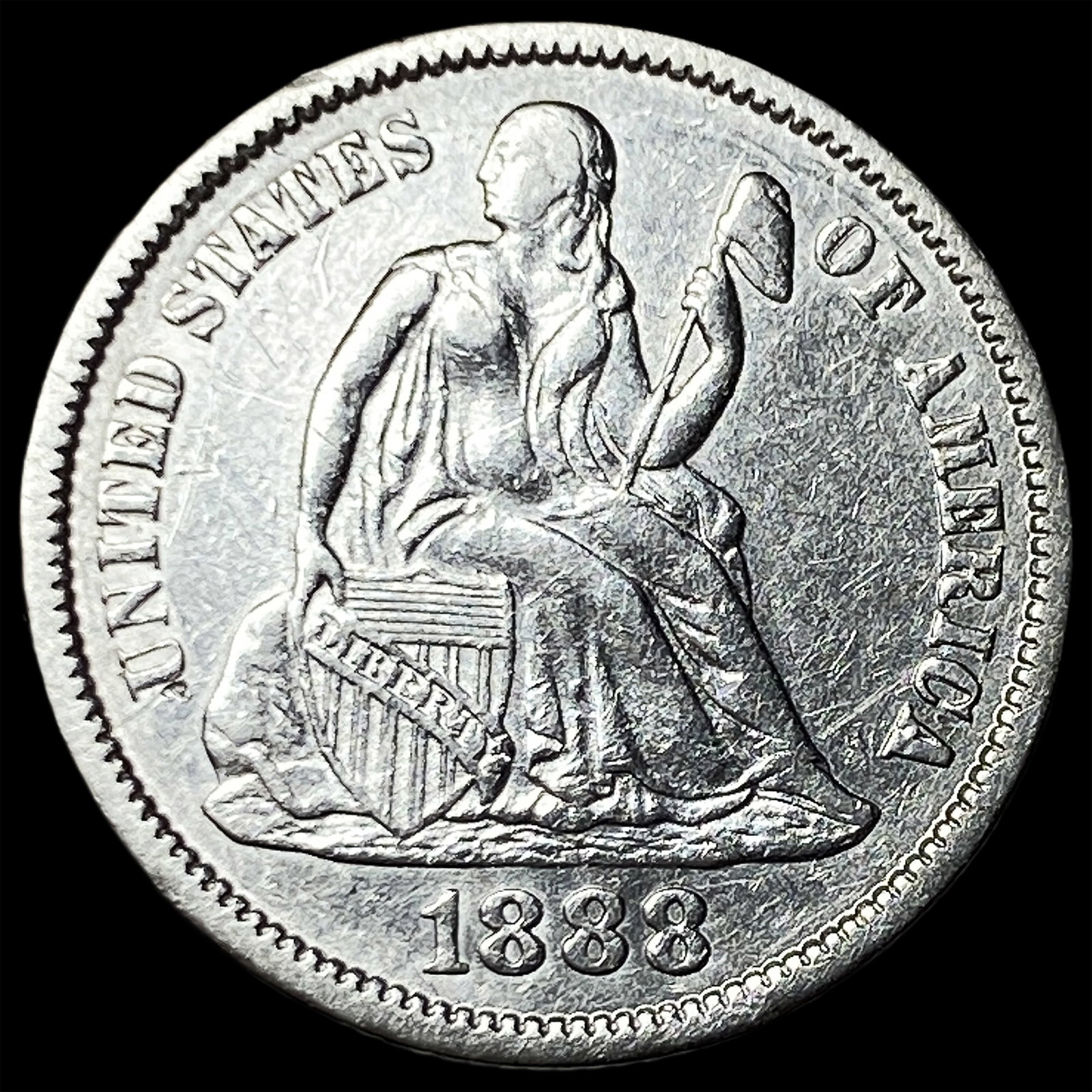 1888 Silver Seated Liberty Dime CLOSELY UNCIRCULATED (1 of 2)