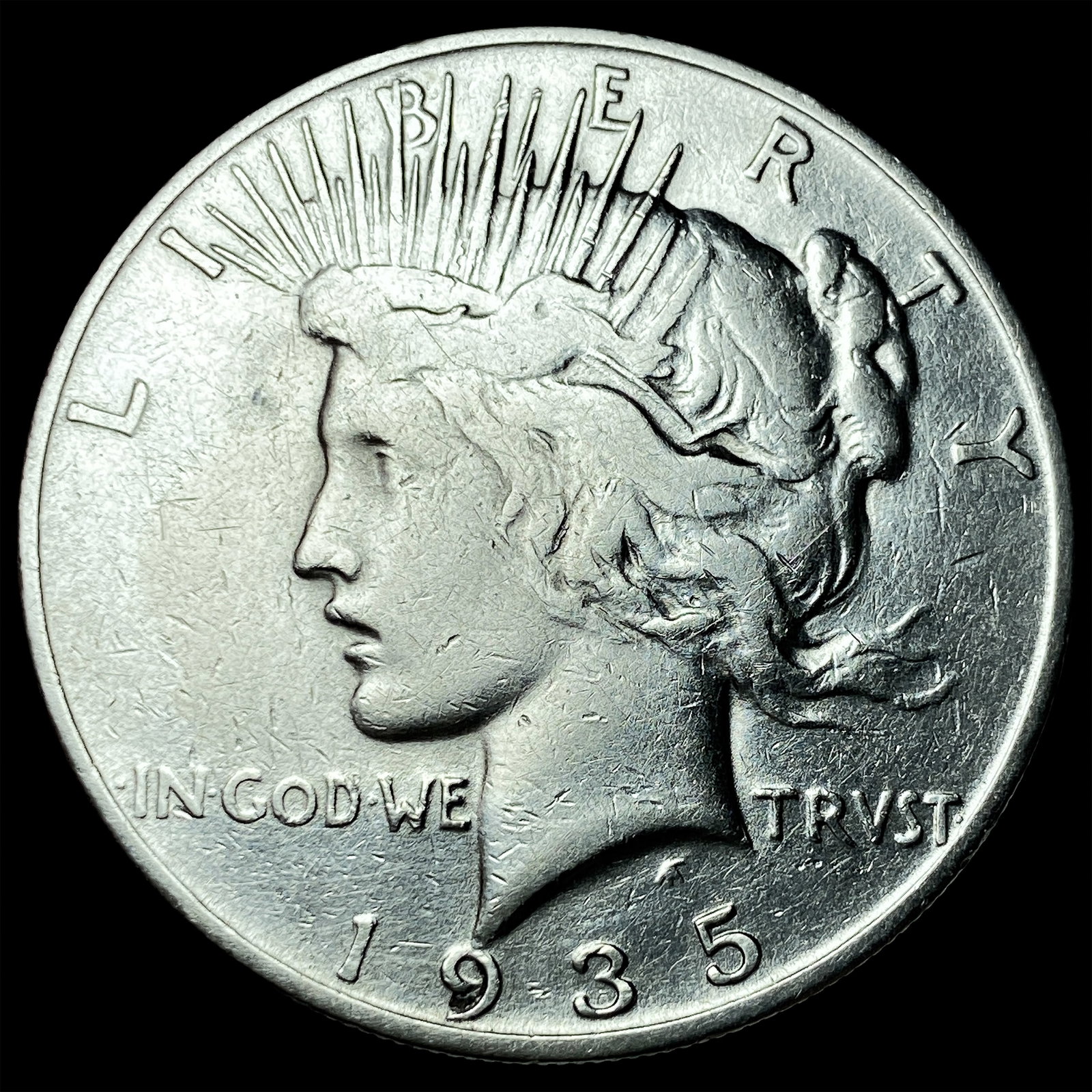 1935-S Silver Peace Dollar NEARLY UNCIRCULATED: 1935-S Silver Peace Dollar NEARLY UNCIRCULATED