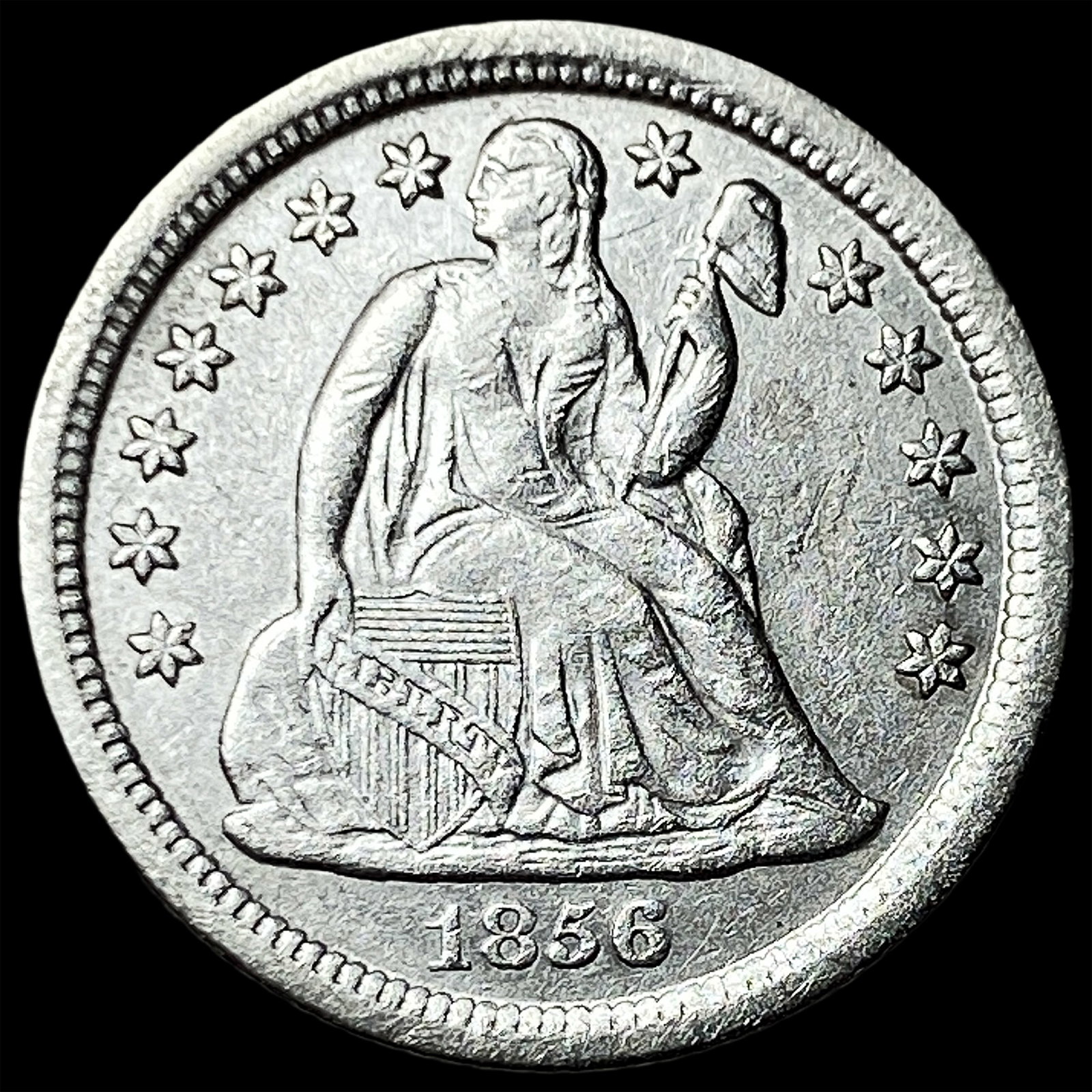 1856-O Silver Seated Liberty Dime CHOICE AU (1 of 2)