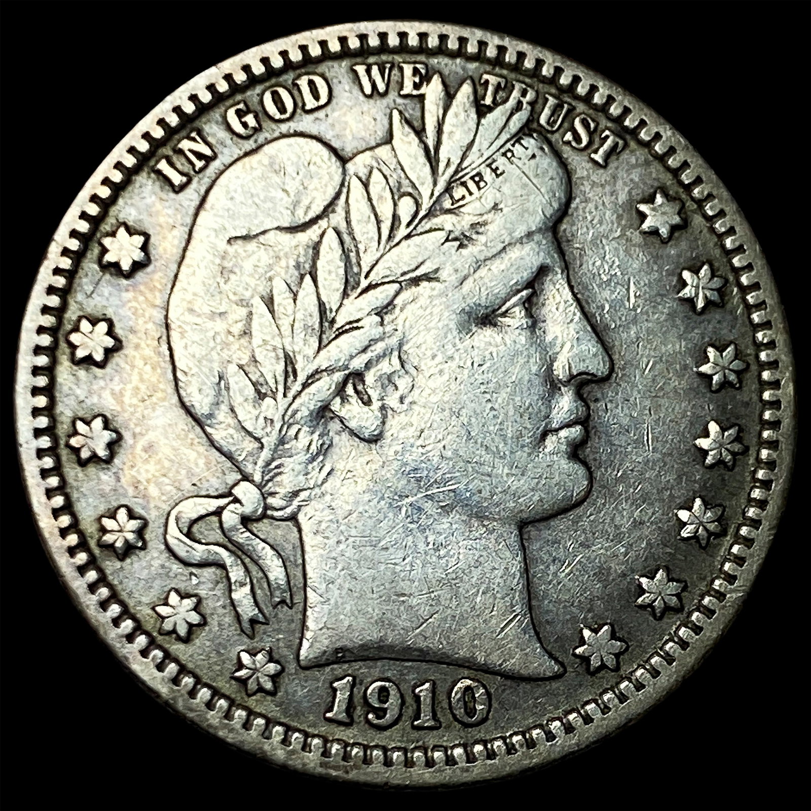 1910-D Silver Barber Quarter ABOUT UNCIRCULATED: 1910-D Silver Barber Quarter ABOUT UNCIRCULATED