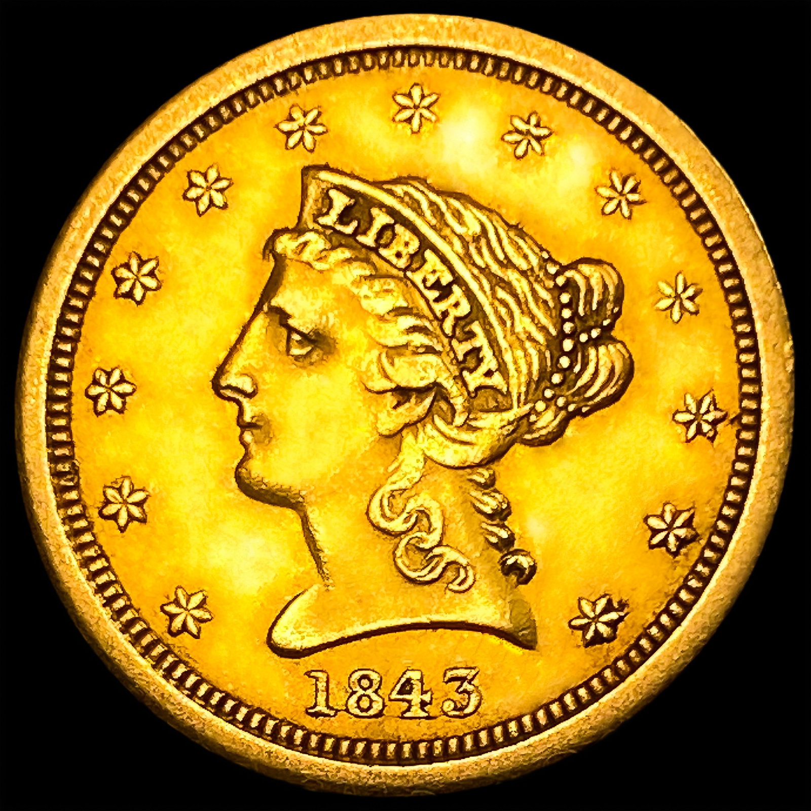 1843 $2.50 Gold Quarter Eagle: 1843 $2.50 Gold Quarter Eagle