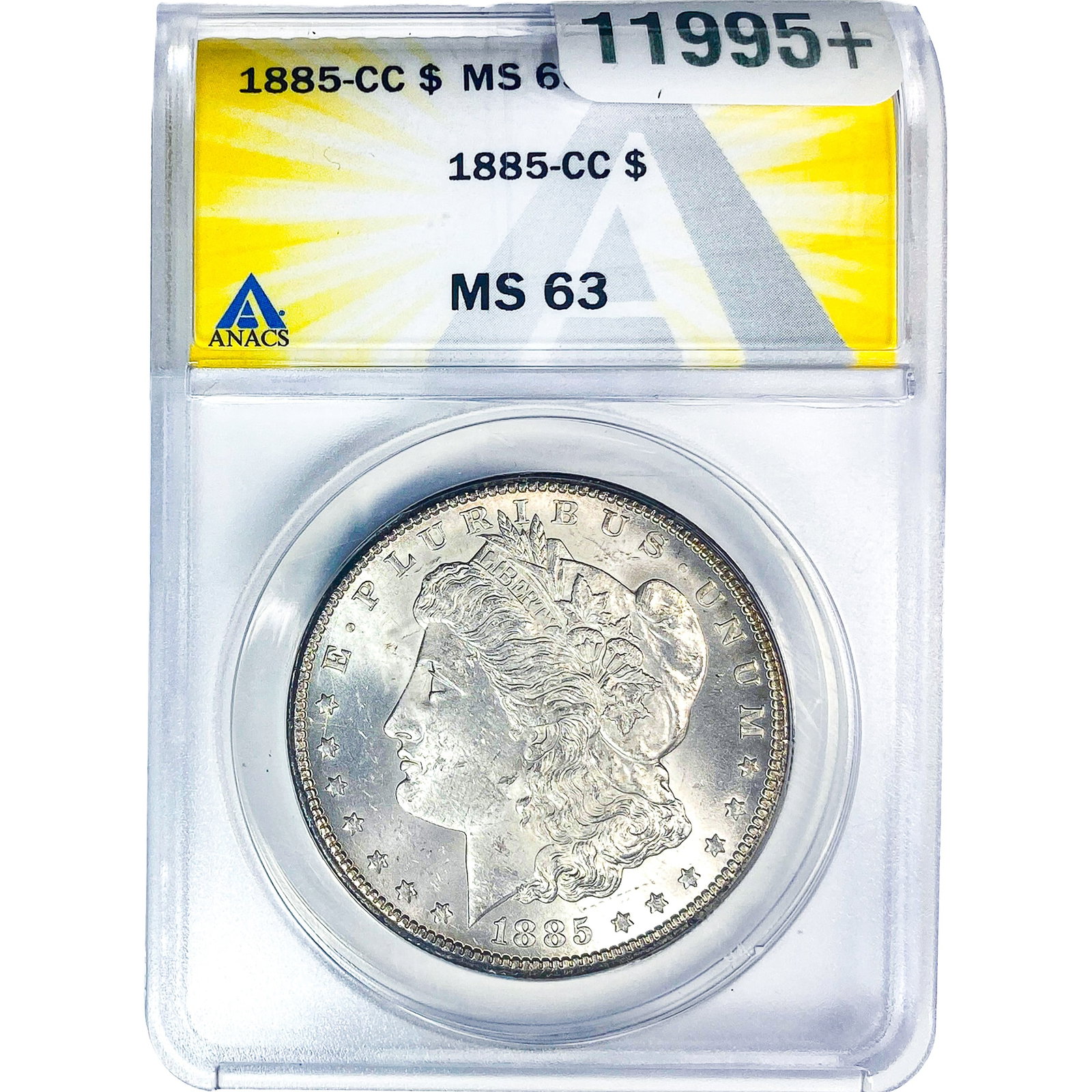 1885-CC Morgan Silver Dollar ANACS MS63: 1885-CC Morgan Silver Dollar ANACS MS63