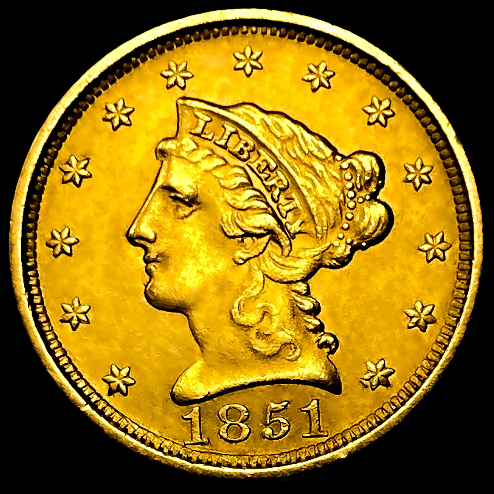 1851 $2.50 Gold Quarter Eagle: 1851 $2.50 Gold Quarter Eagle