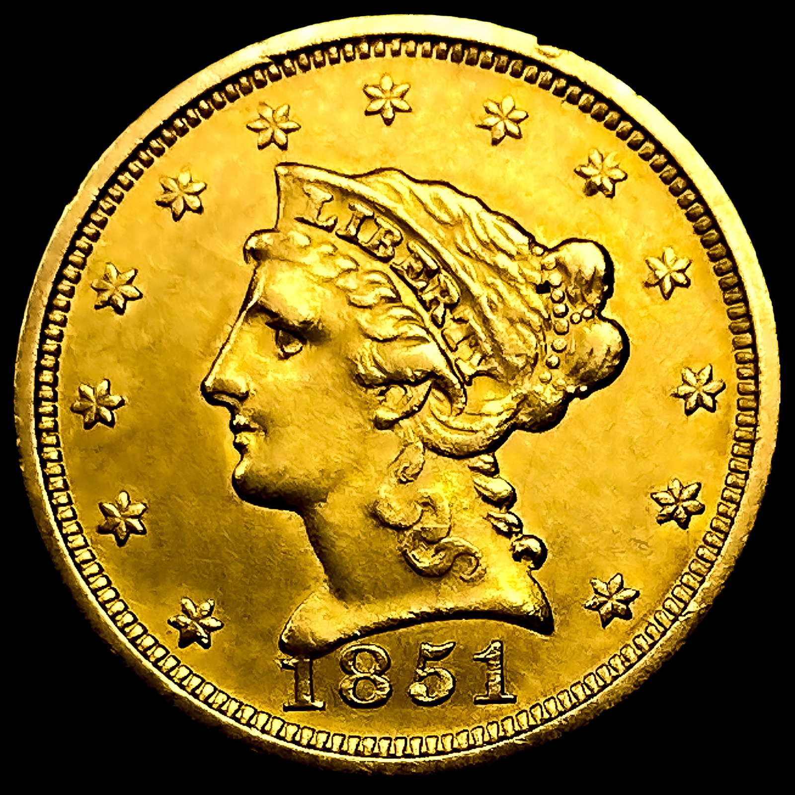 1851 $2.50 Gold Quarter Eagle: 1851 $2.50 Gold Quarter Eagle