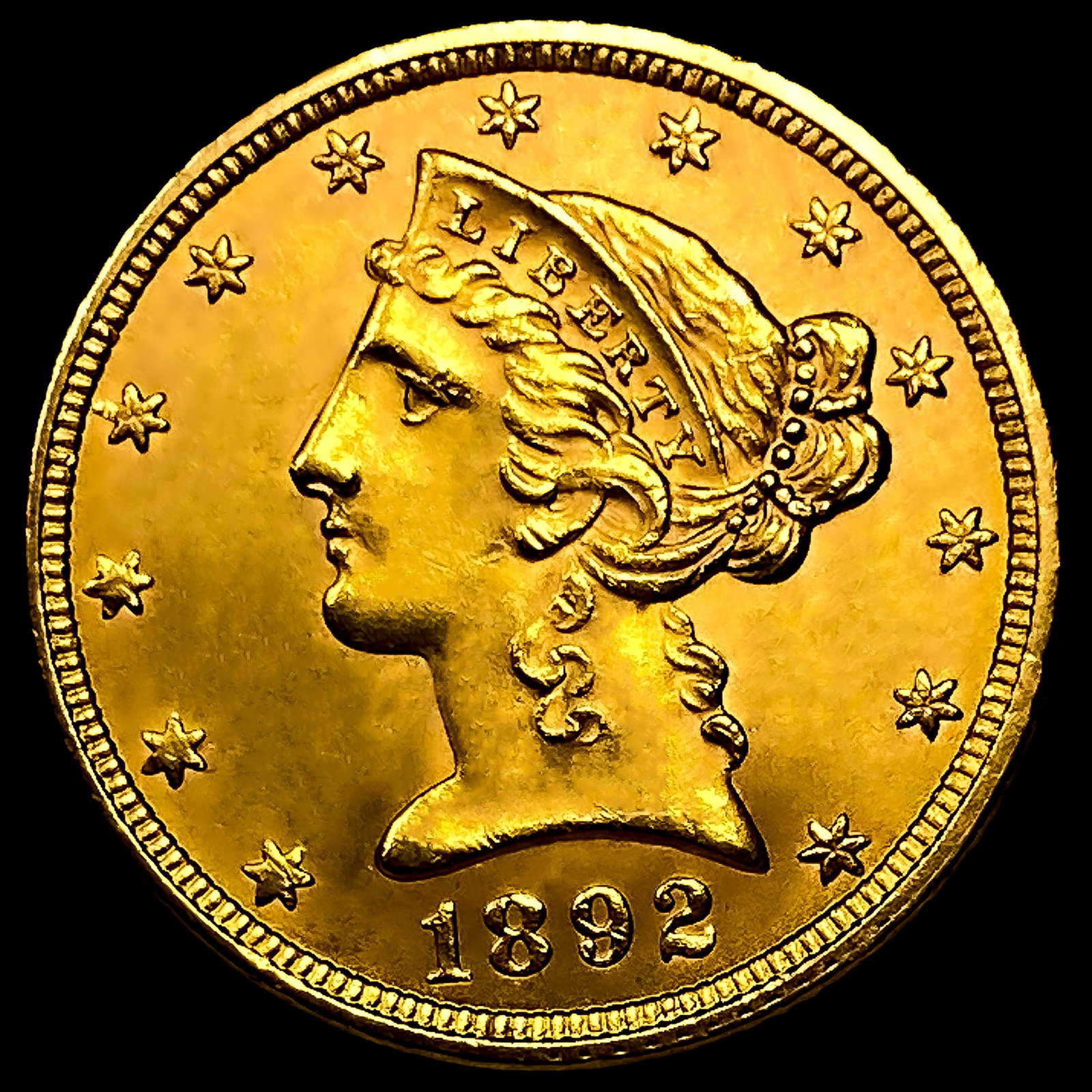 1892 $5 Gold Half Eagle: 1892 $5 Gold Half Eagle
