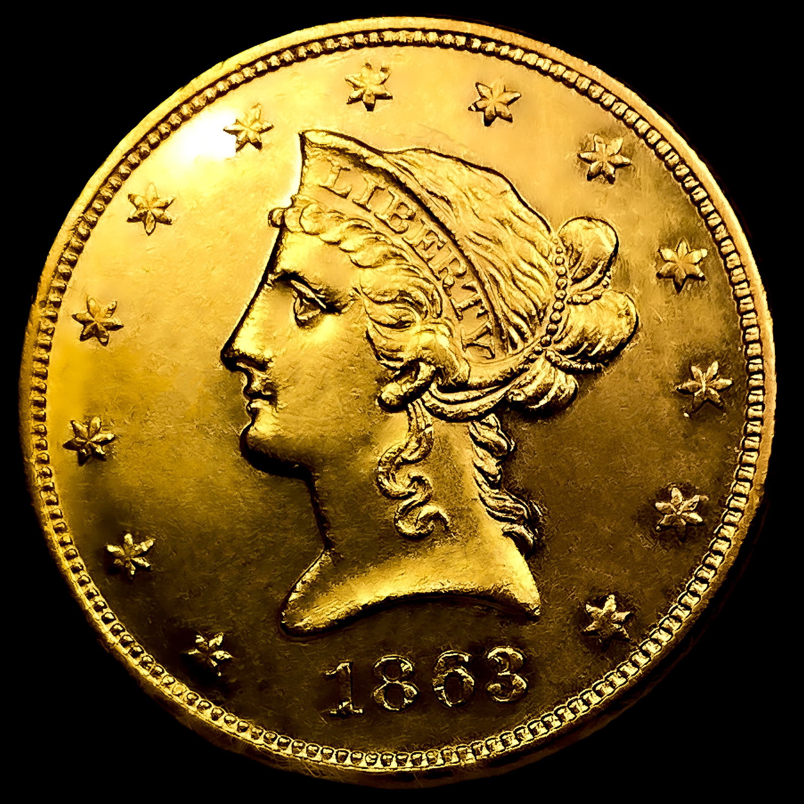 1863 $10 Gold Eagle: 1863 $10 Gold Eagle