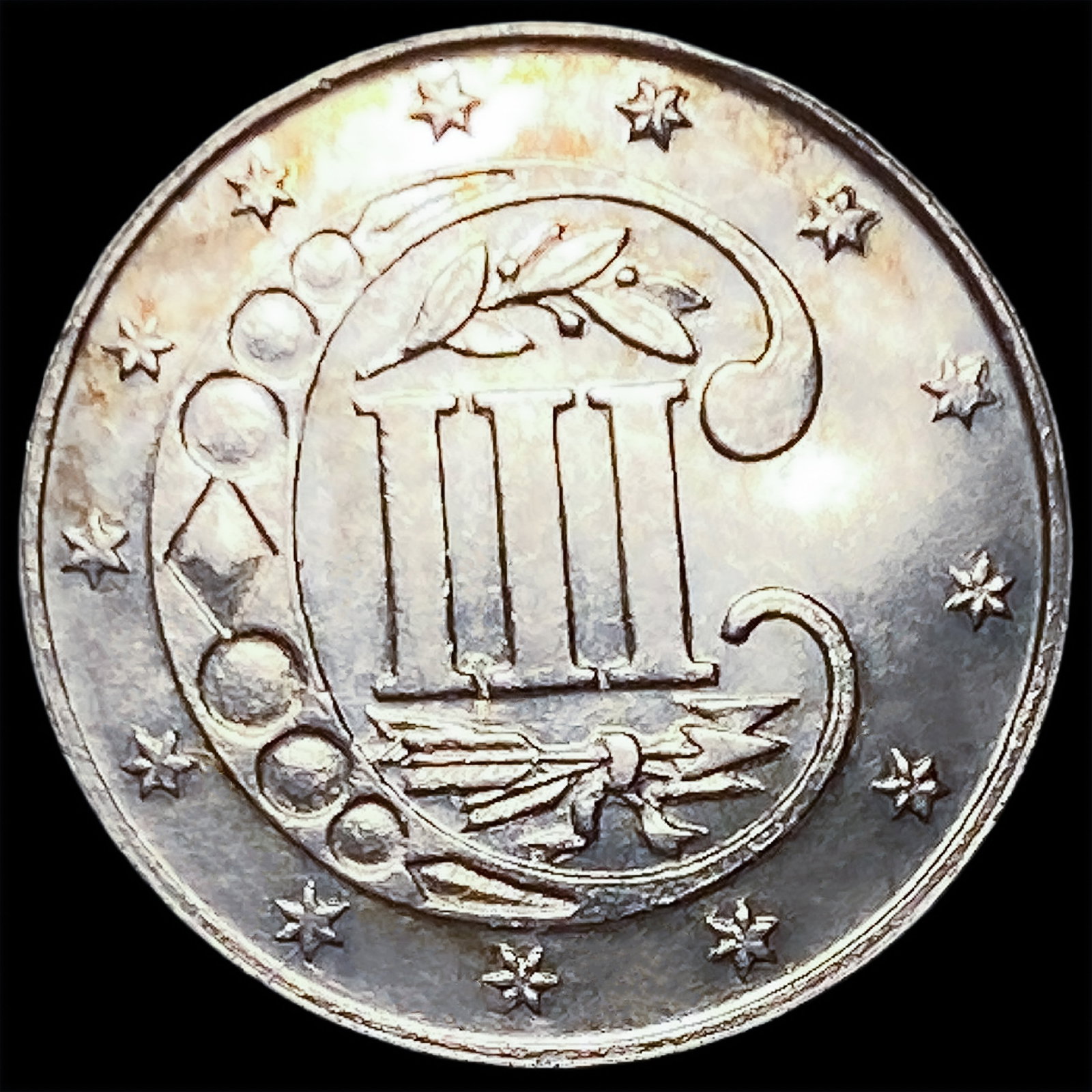 1870 Silver Three Cent - 2