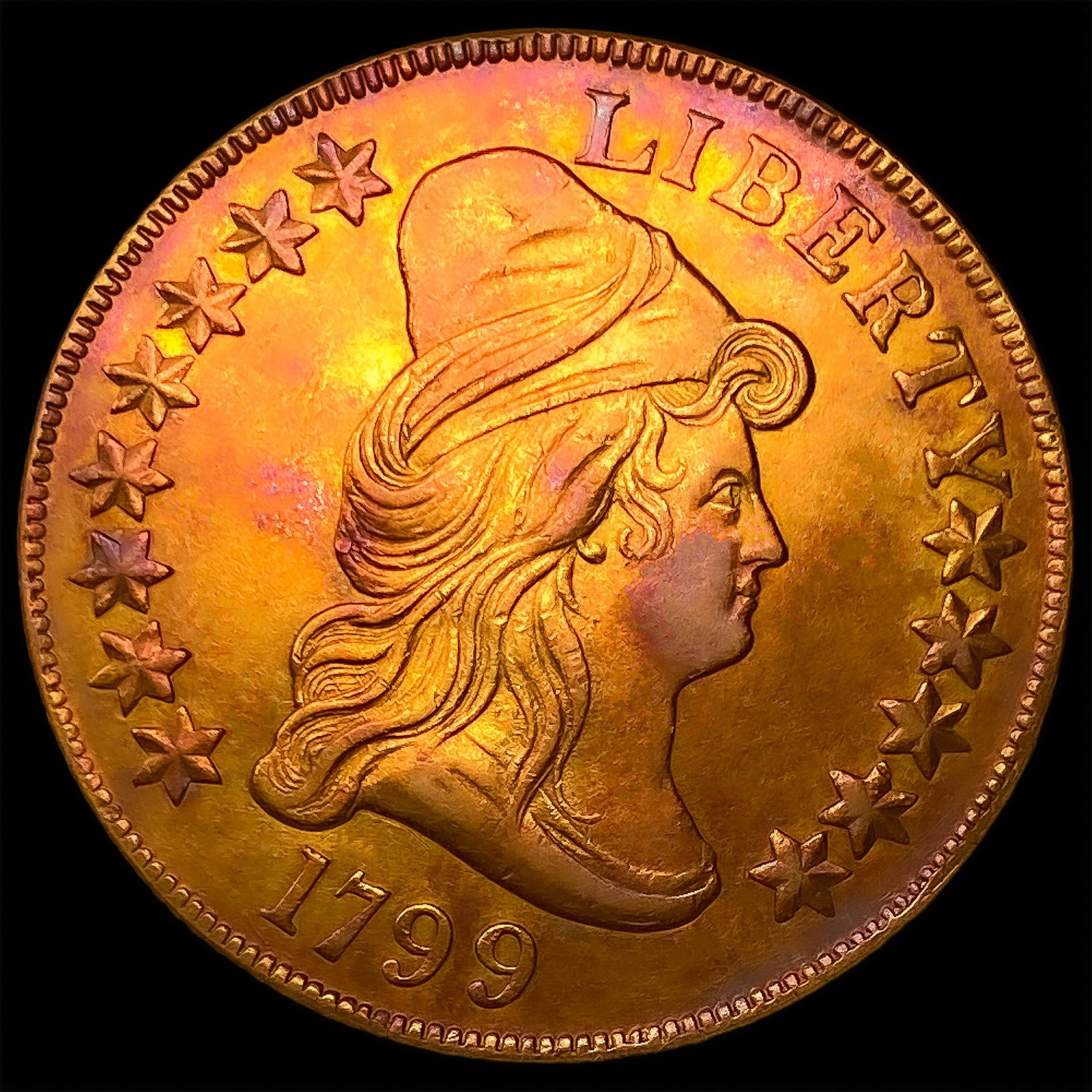 1799 Lg Stars $10 Gold Eagle: 1799 Lg Stars $10 Gold Eagle