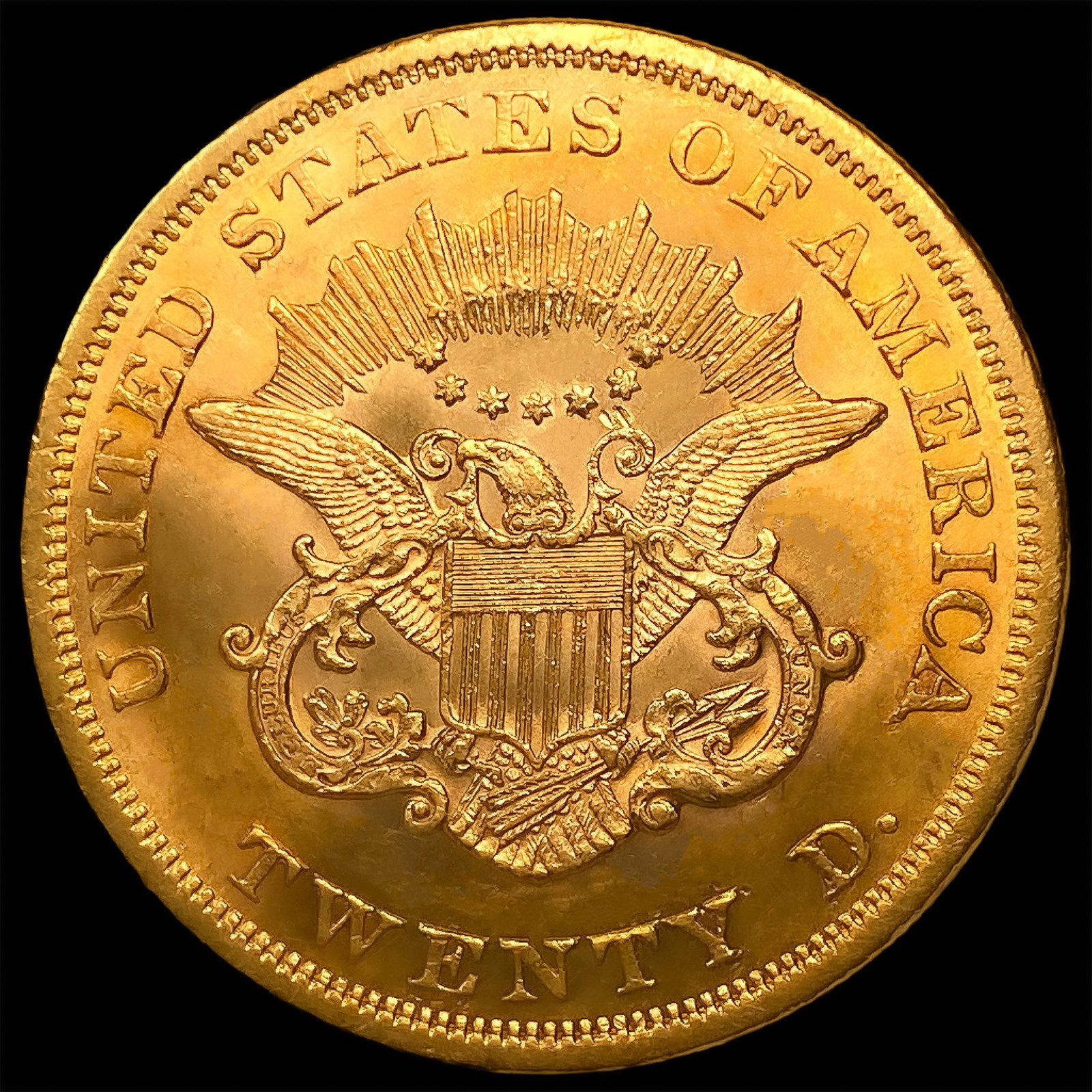 1865 $20 Gold Double Eagle - 2