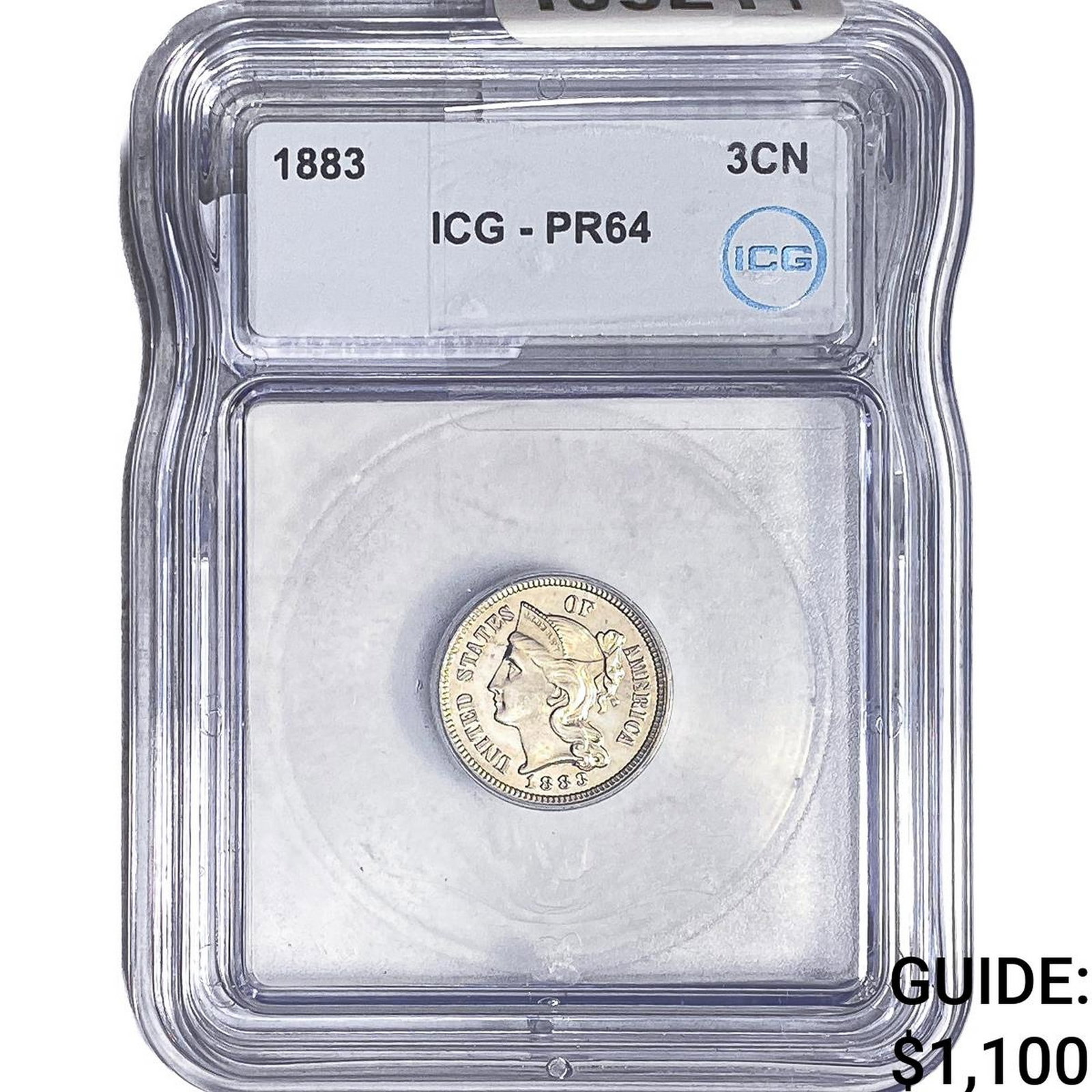 1883 Nickel Three Cent ICG PR64: 1883 Nickel Three Cent ICG PR64