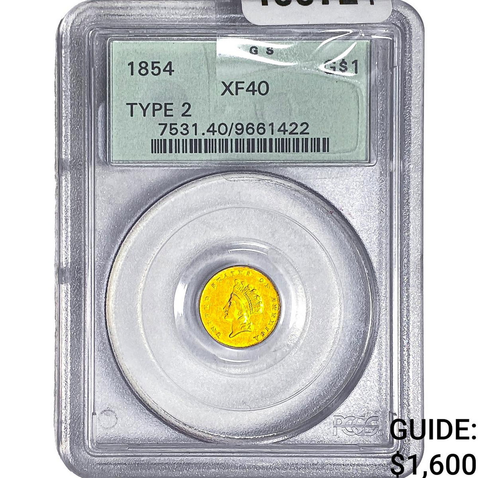 1854 Rare Gold Dollar PCGS XF40 (1 of 2)