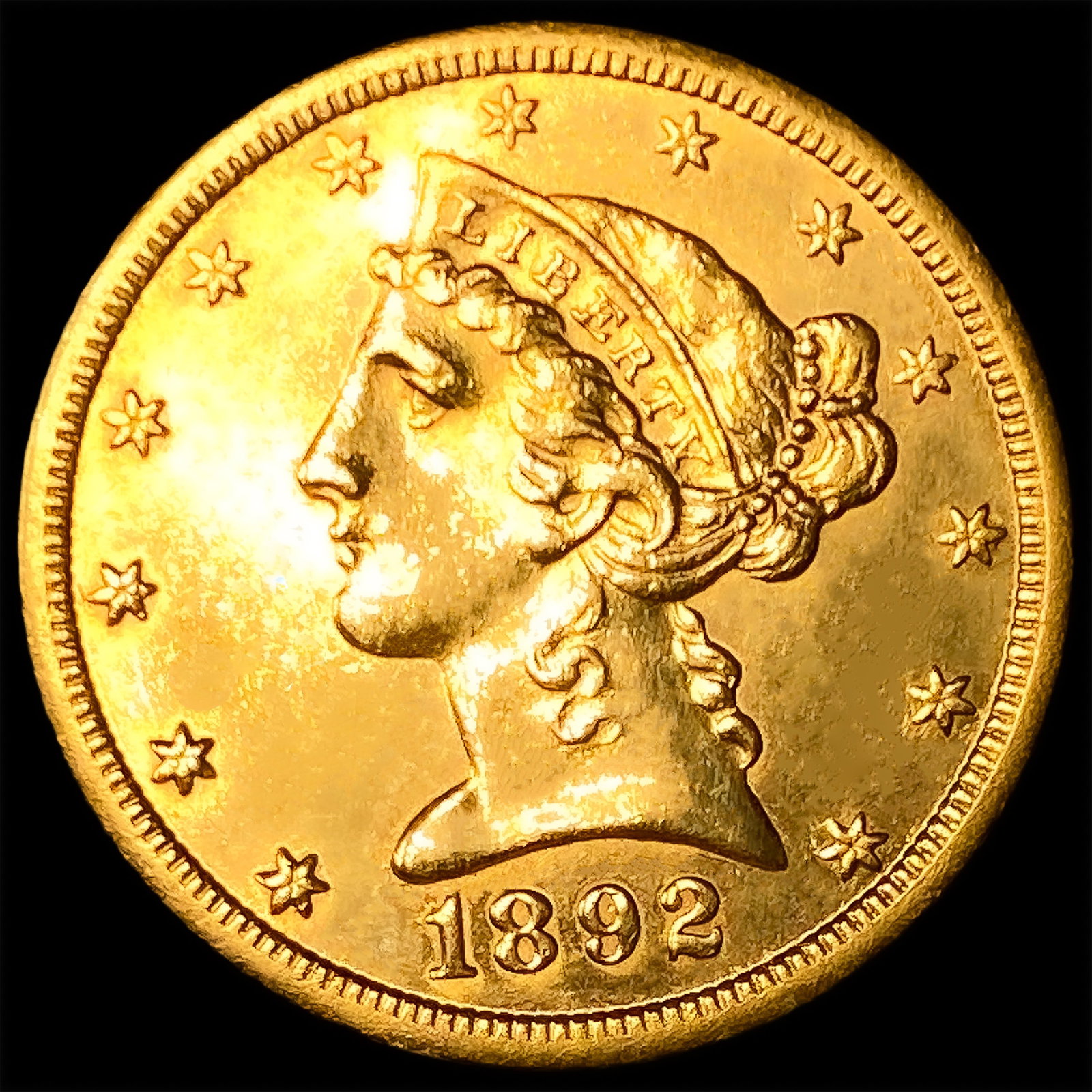 1892-CC $5 Gold Half Eagle: 1892-CC $5 Gold Half Eagle