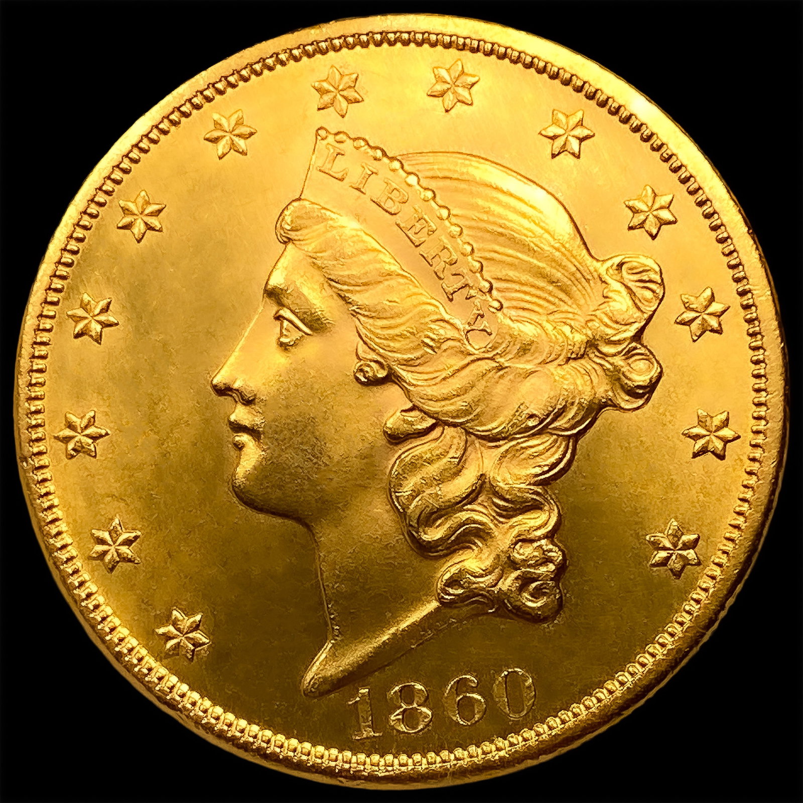 1860 $20 Gold Double Eagle