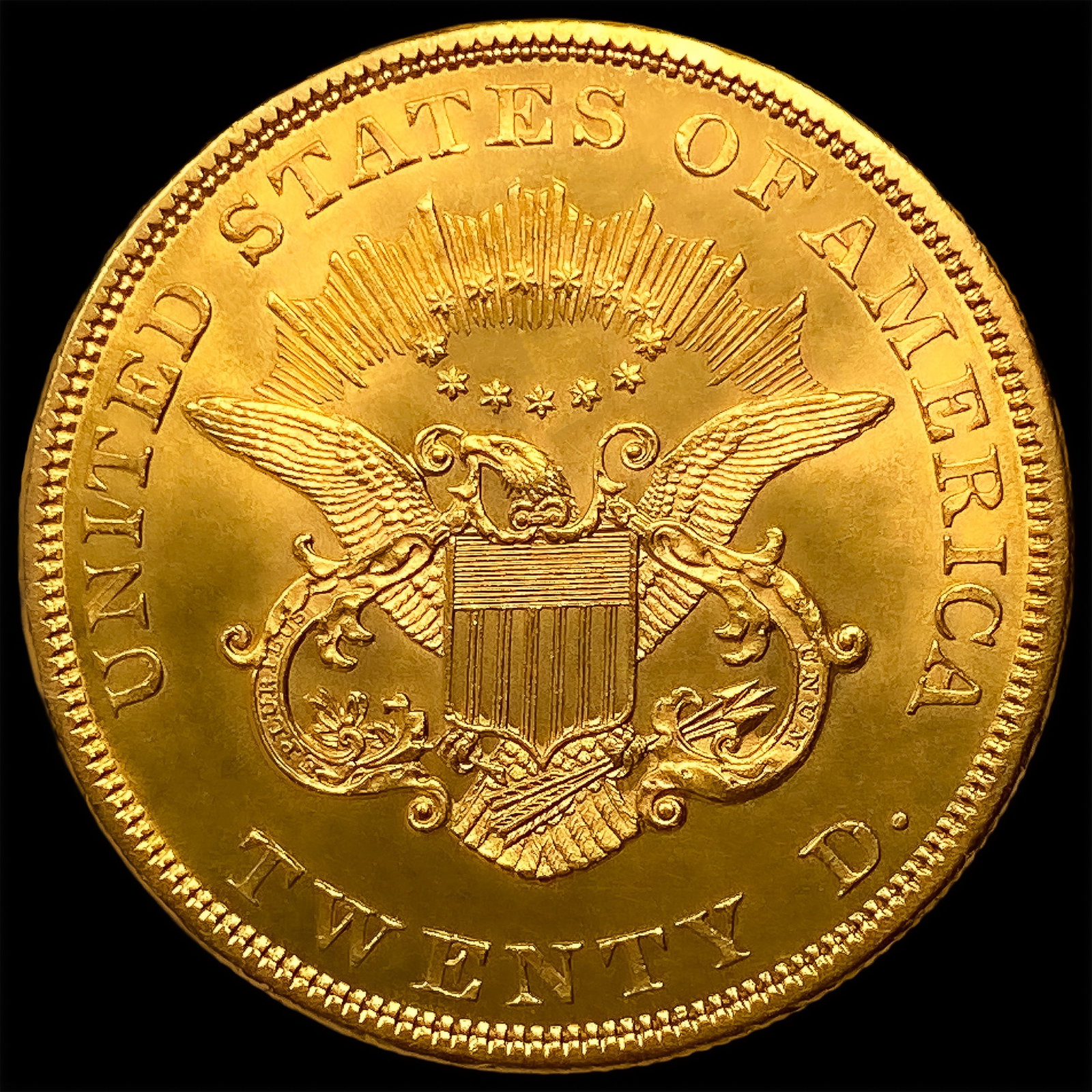 1860 $20 Gold Double Eagle - 2