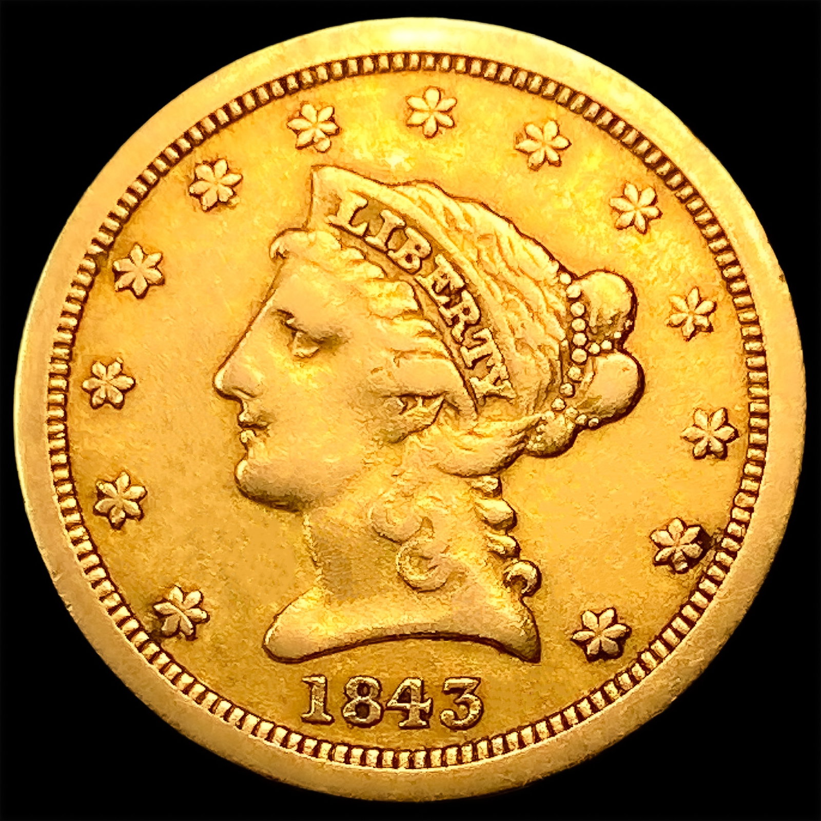 1843-O $2.50 Gold Quarter Eagle: 1843-O $2.50 Gold Quarter Eagle