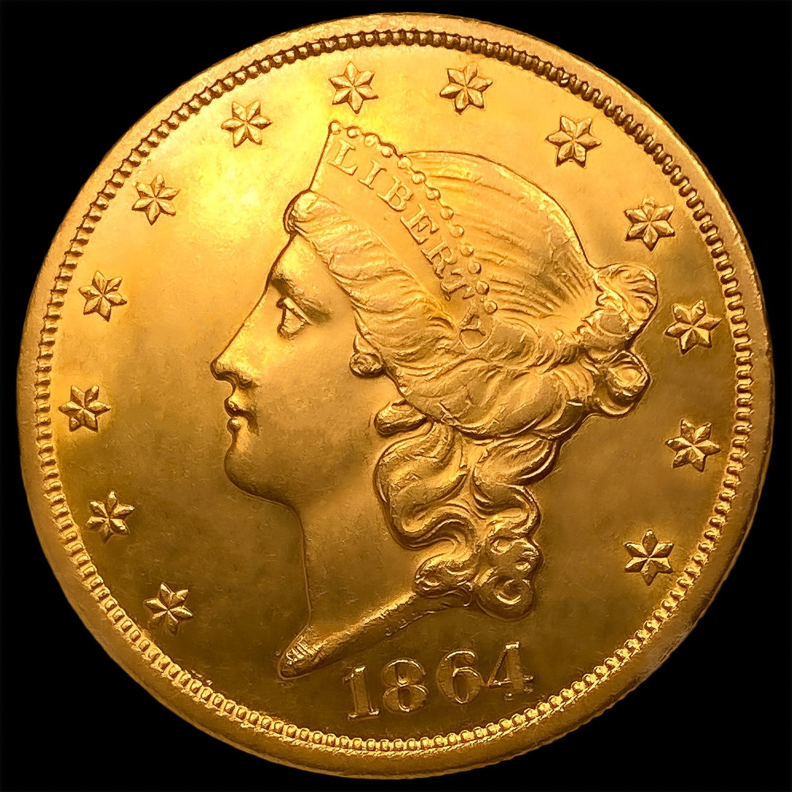 1864 $20 Gold Double Eagle: 1864 $20 Gold Double Eagle