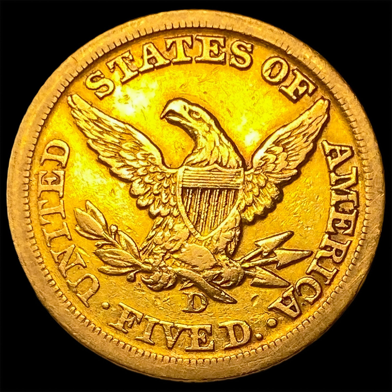1858-D $5 Gold Half Eagle - 2