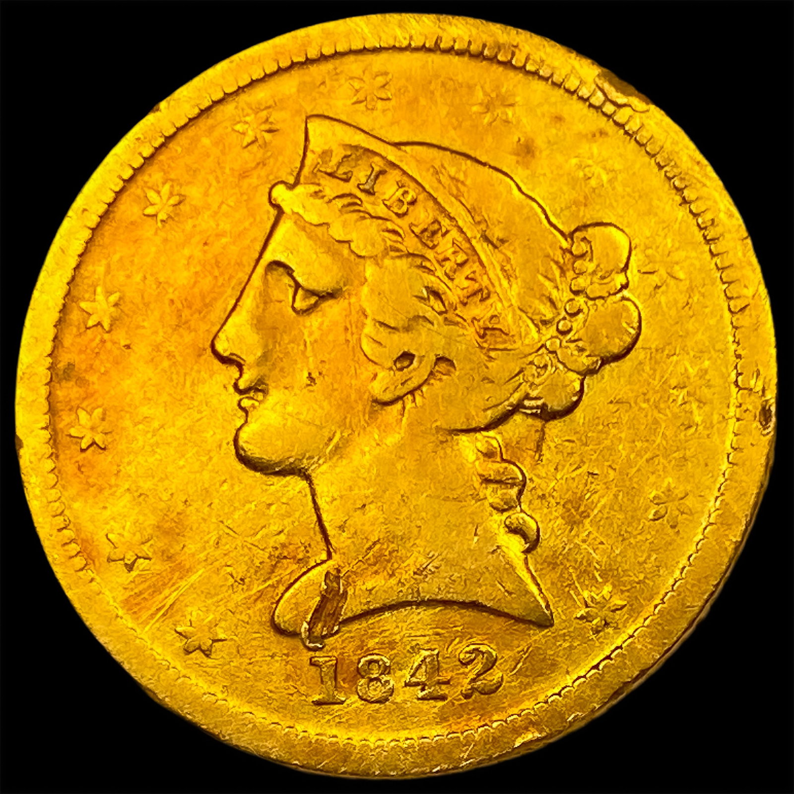 1842-D Sm Dt $5 Gold Half Eagle: 1842-D Sm Dt $5 Gold Half Eagle