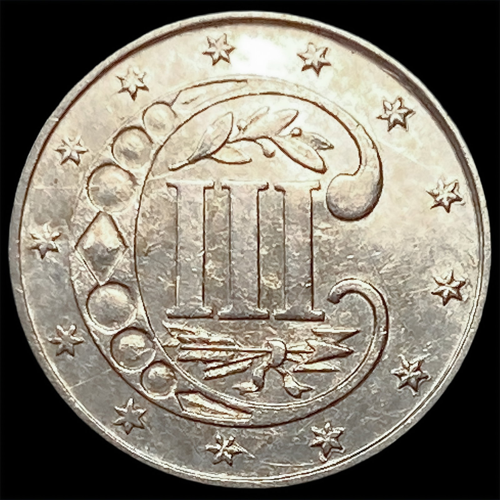 1867 Silver Three Cent - 2