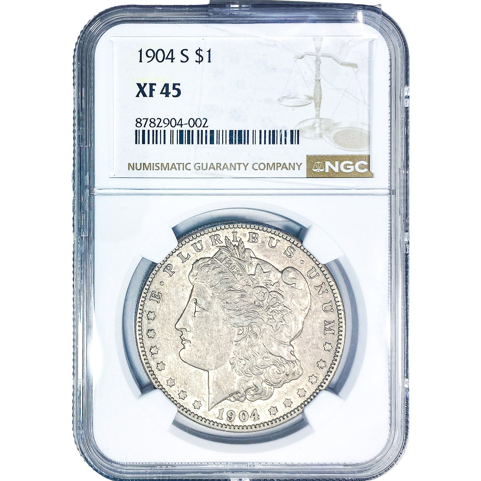 1904-S Morgan Silver Dollar NGC XF45: 1904-S Morgan Silver Dollar NGC XF45