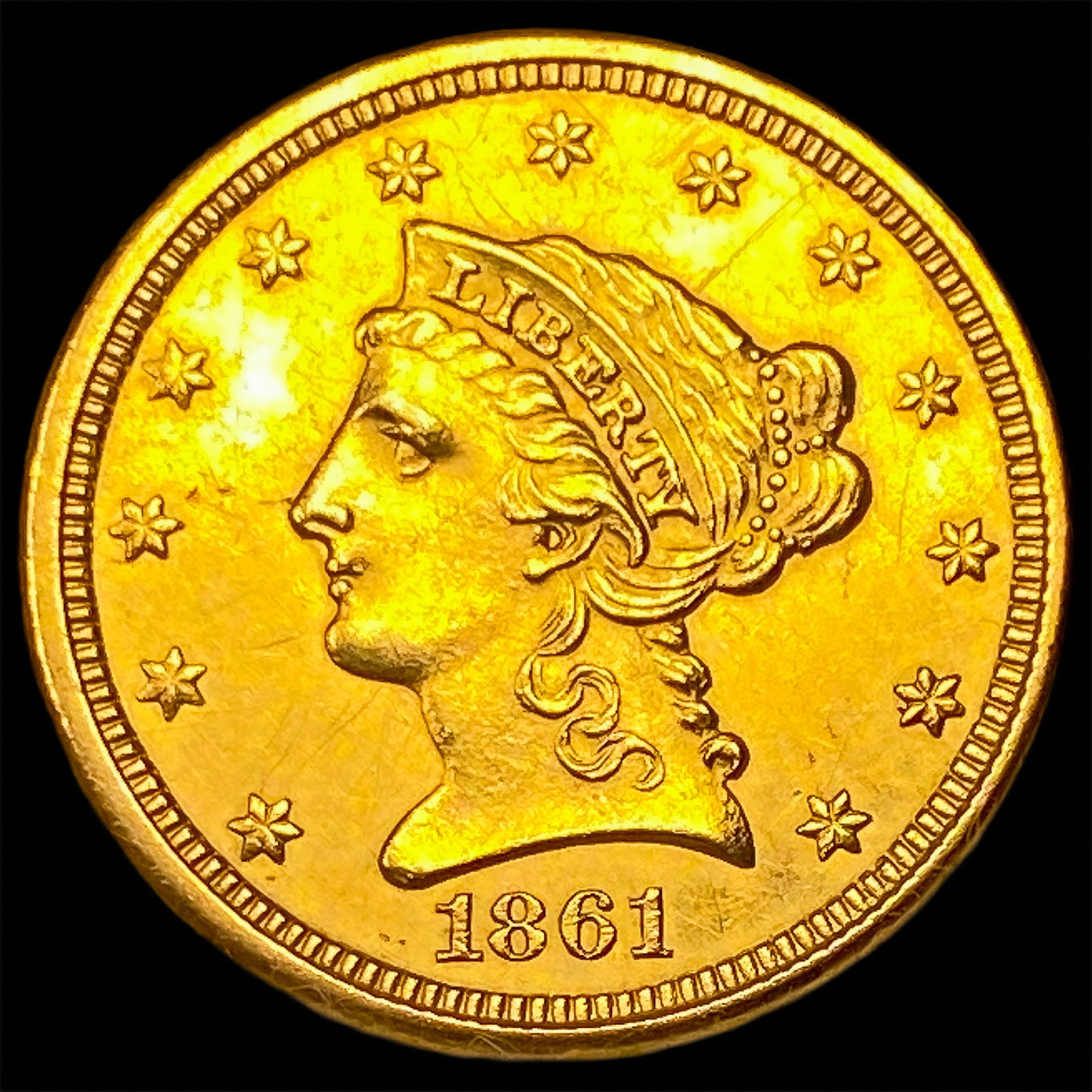 1861 $2.50 Gold Quarter Eagle: 1861 $2.50 Gold Quarter Eagle