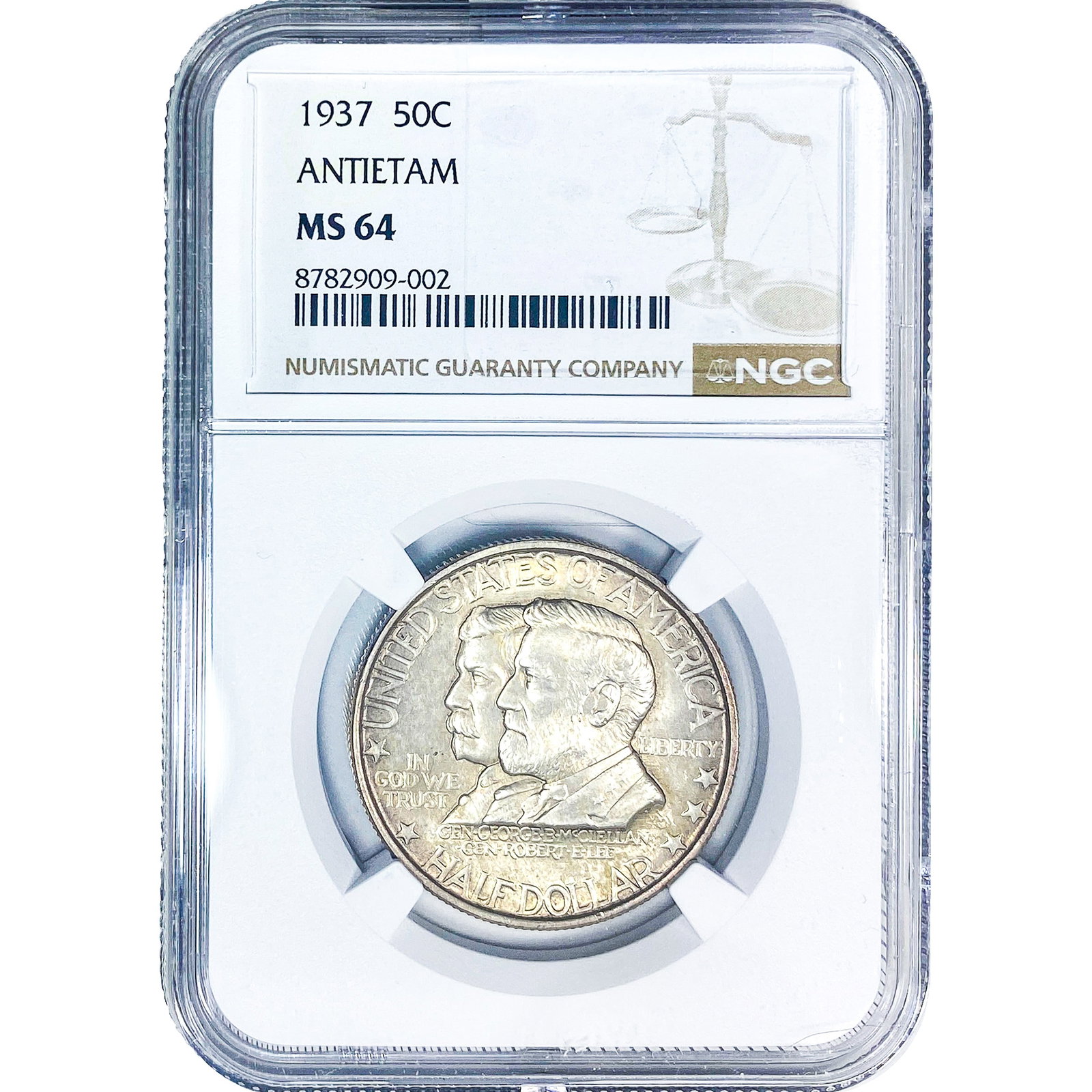 1937 Antietam Half Dollar NGC MS64: 1937 Antietam Half Dollar NGC MS64