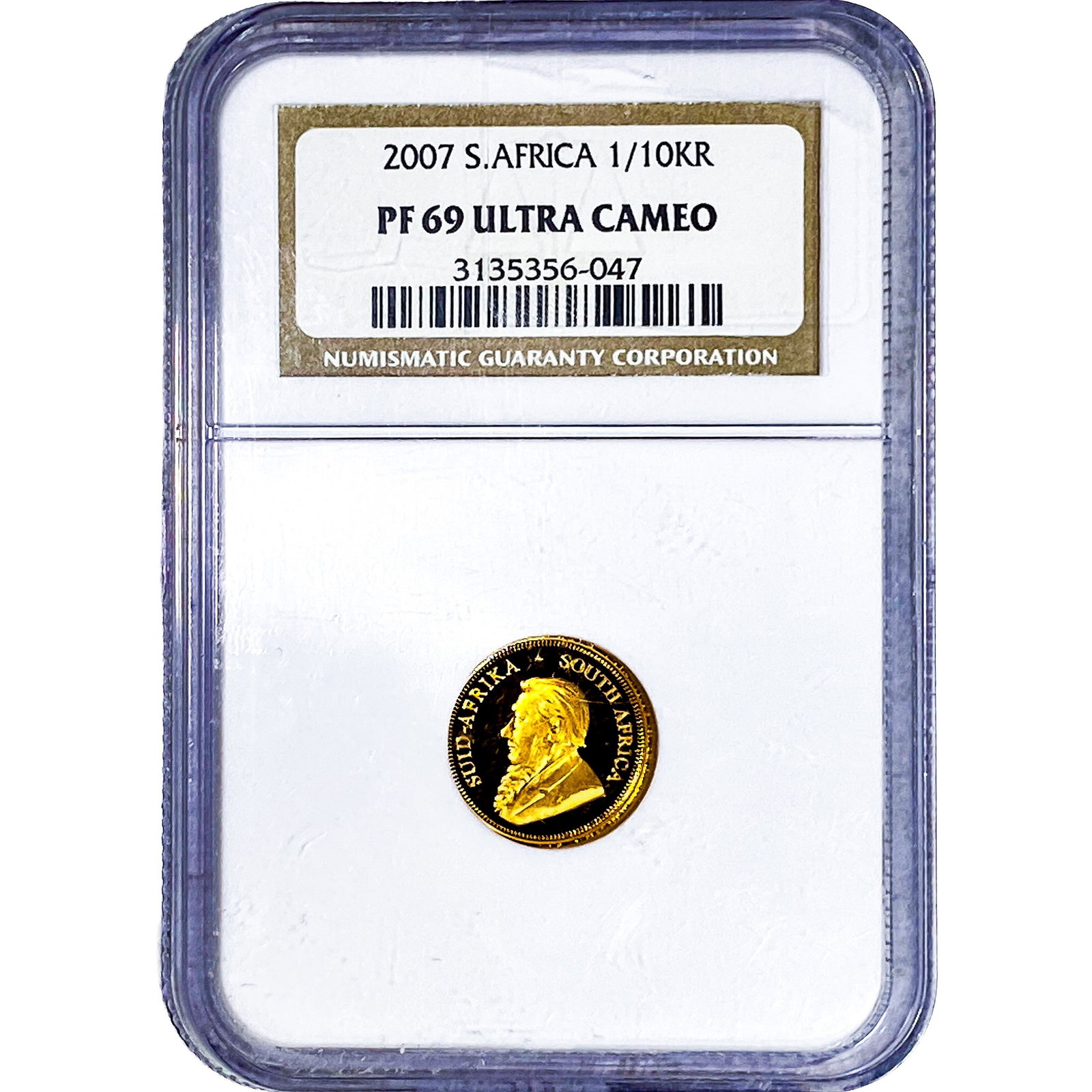 2007 South Africa 1/10 Krugerrand 1/10oz AGW PF69 (1 of 4)