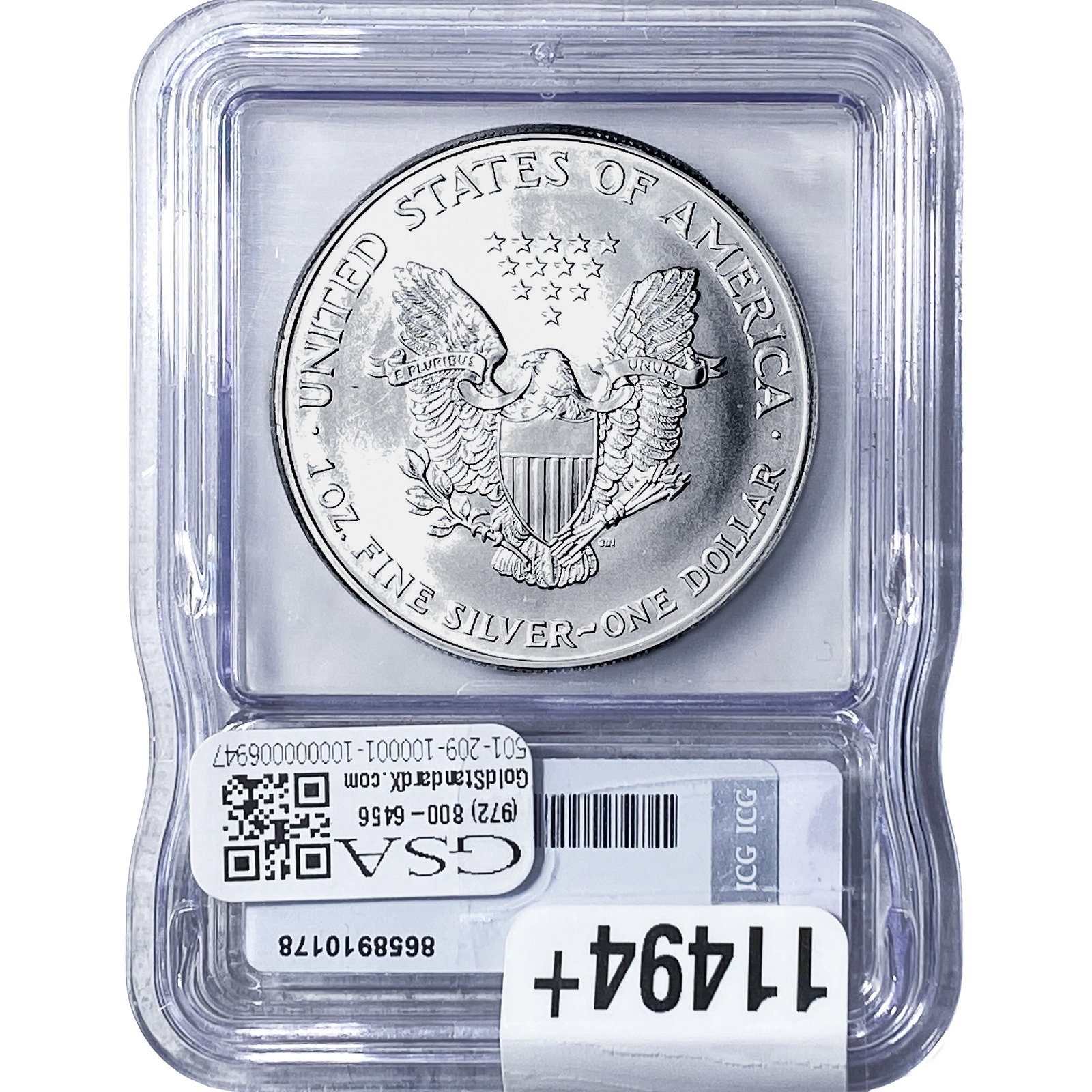 1999 Silver Eagle ICG MS70 - 2