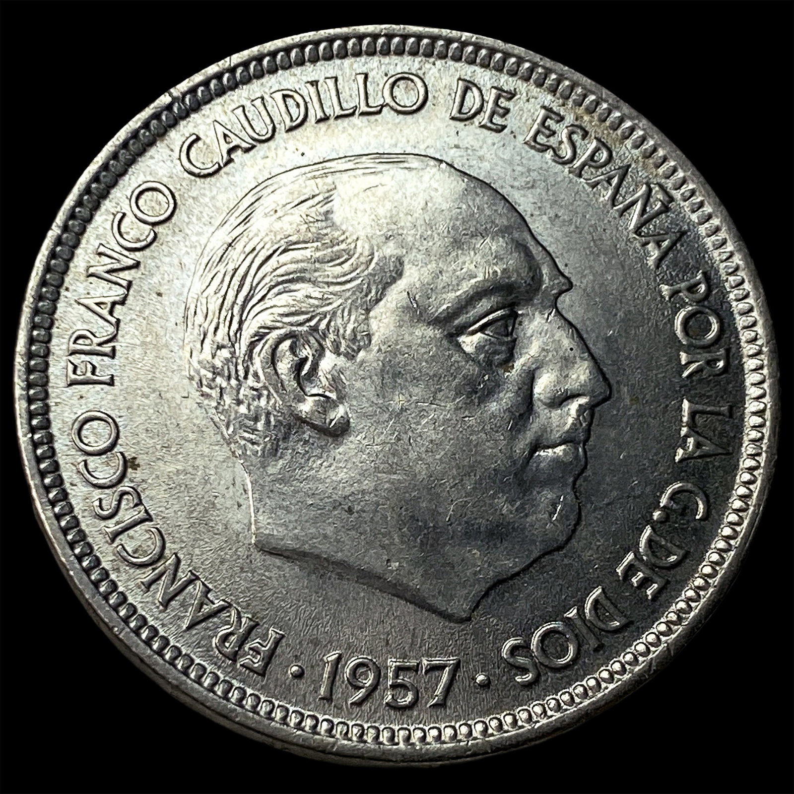 1957 Spain Copper Nickel 50 Pesetas: 1957 Spain Copper Nickel 50 Pesetas