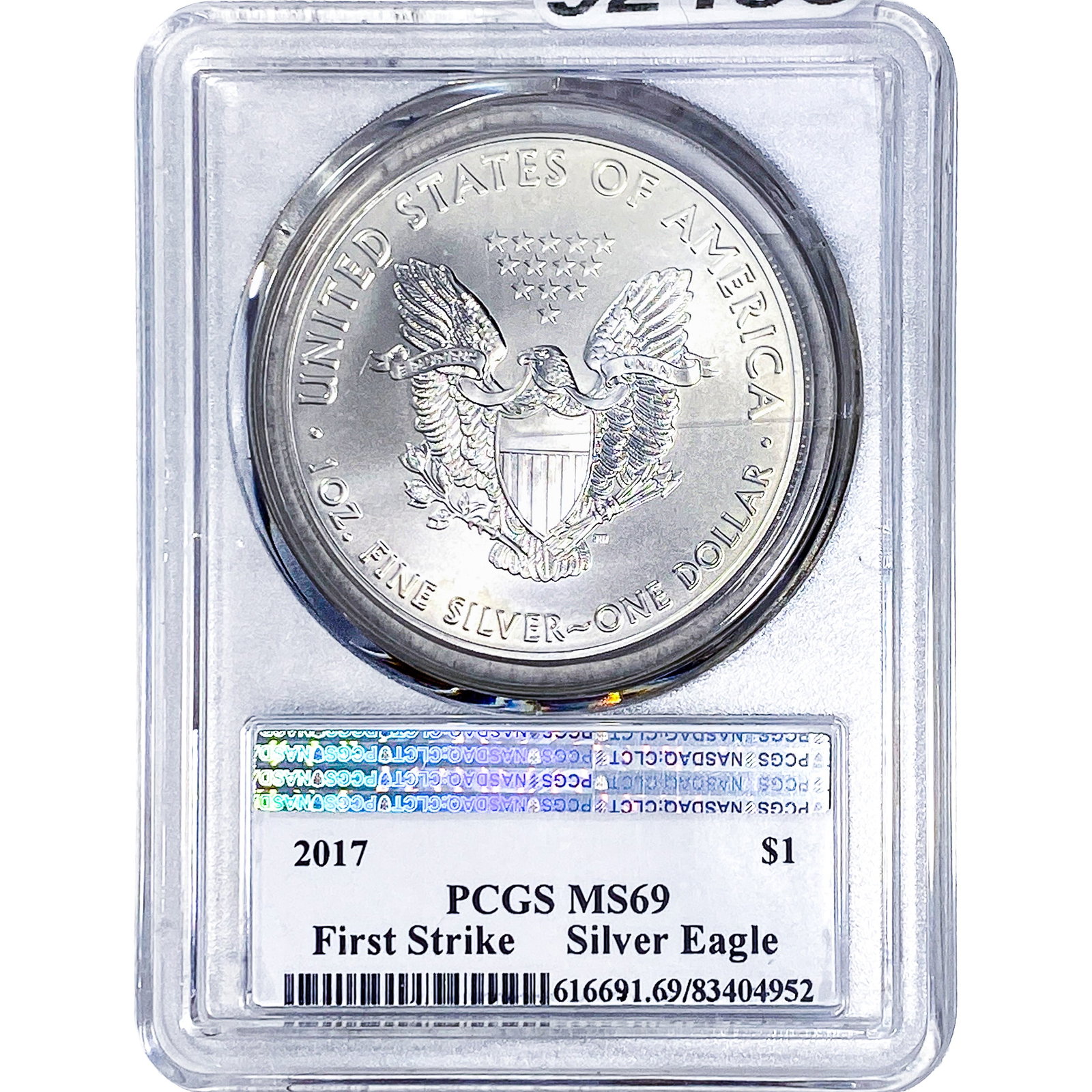 2017 Silver Eagle PCGS MS69: 2017 Silver Eagle PCGS MS69