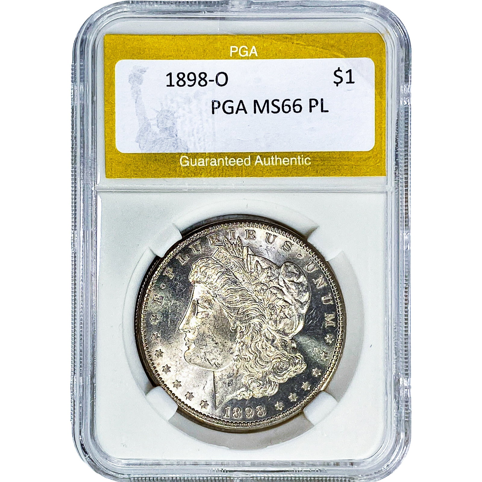 1898-O Morgan Silver Dollar PGA MS66 PL: 1898-O Morgan Silver Dollar PGA MS66 PL