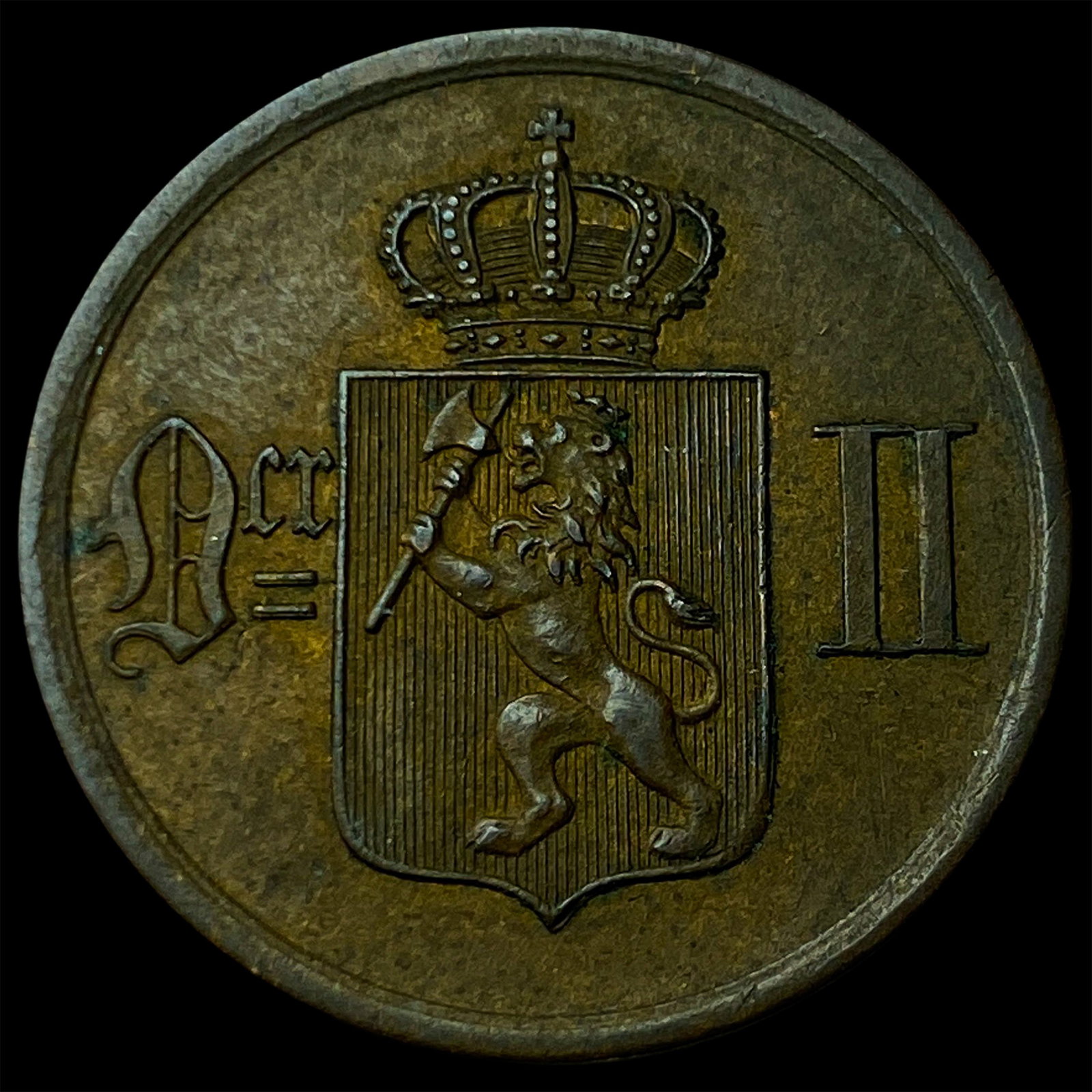 1877 Norway Bronze 2 Ore (1 of 2)