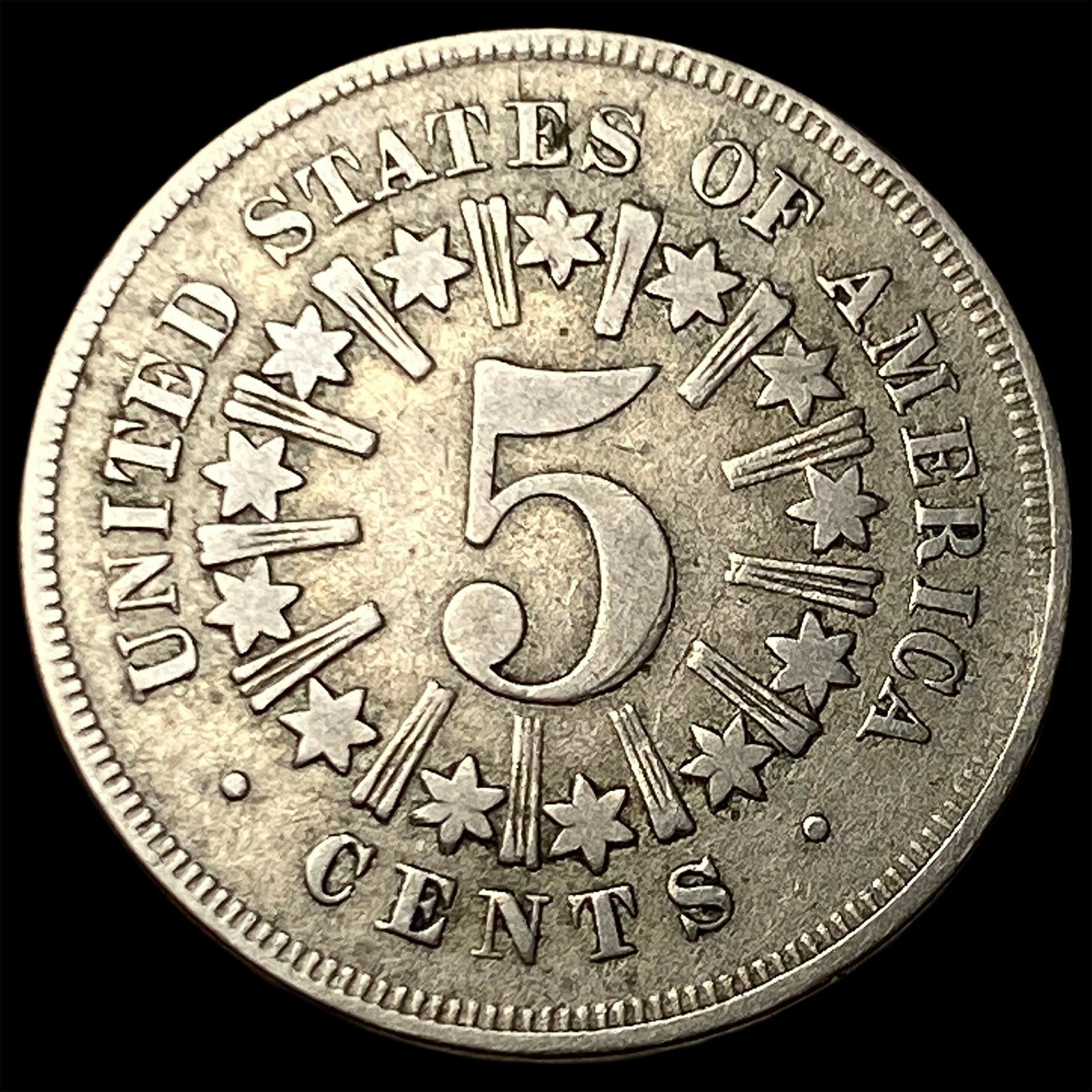 1868 Shield Nickel ABOUT UNCIRCULATED - 2