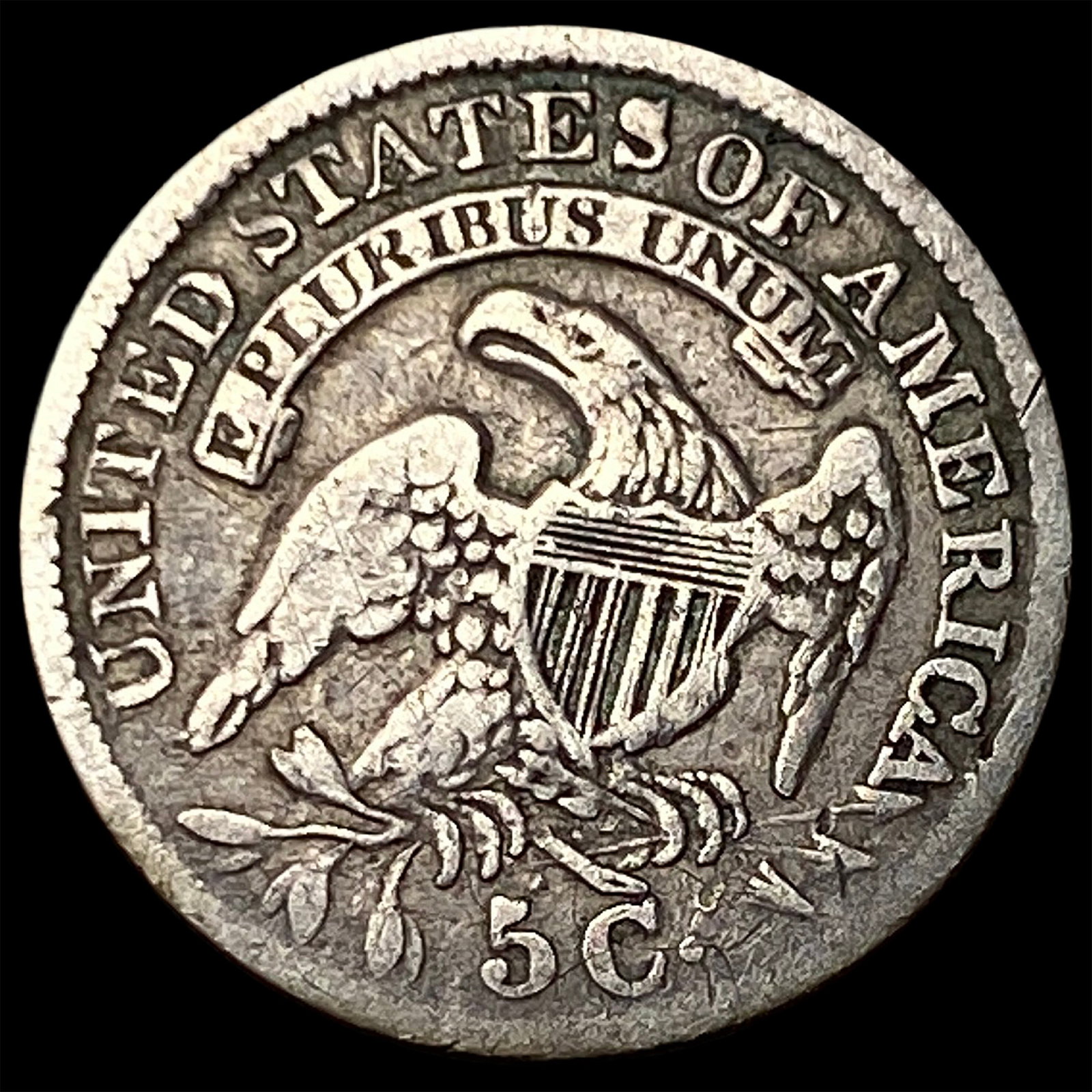 1834 Capped Bust Silver Half Dime ABOUT UNCIRCULATED - 2
