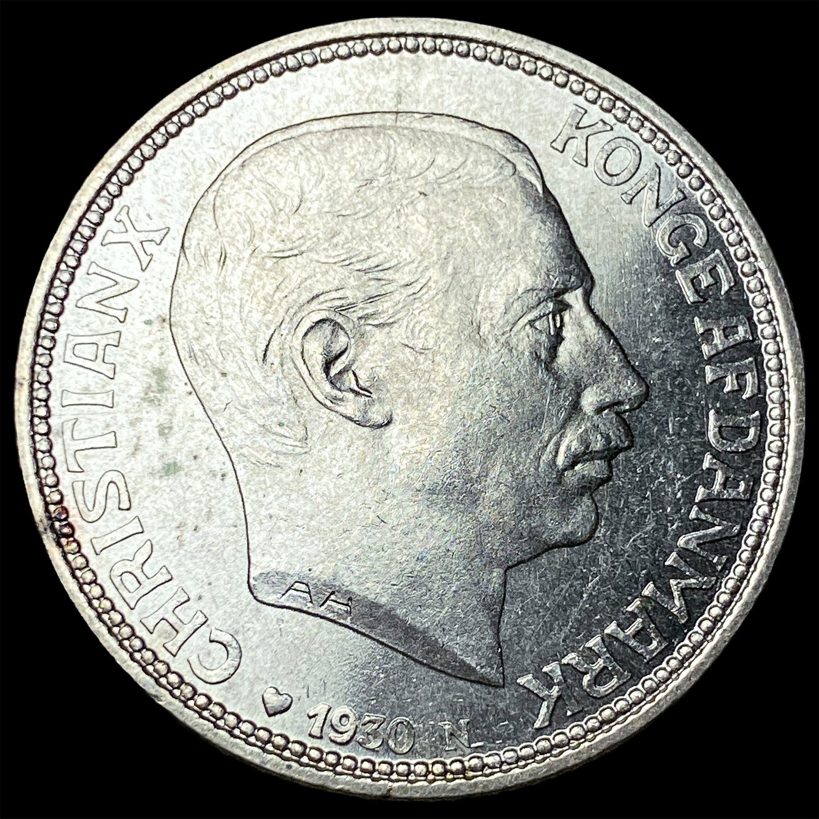 1930 Denmark Silver 2 Kroner: 1930 Denmark Silver 2 Kroner