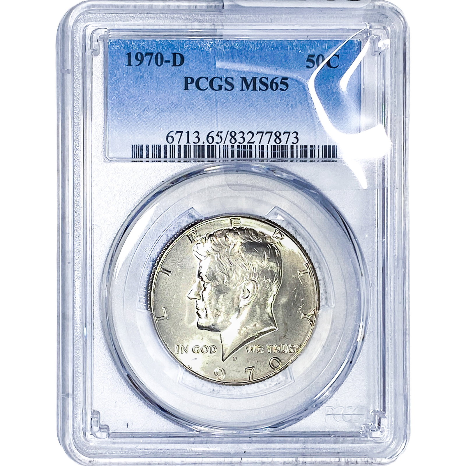 1970-D Kennedy Half Dollar PCGS MS65: 1970-D Kennedy Half Dollar PCGS MS65