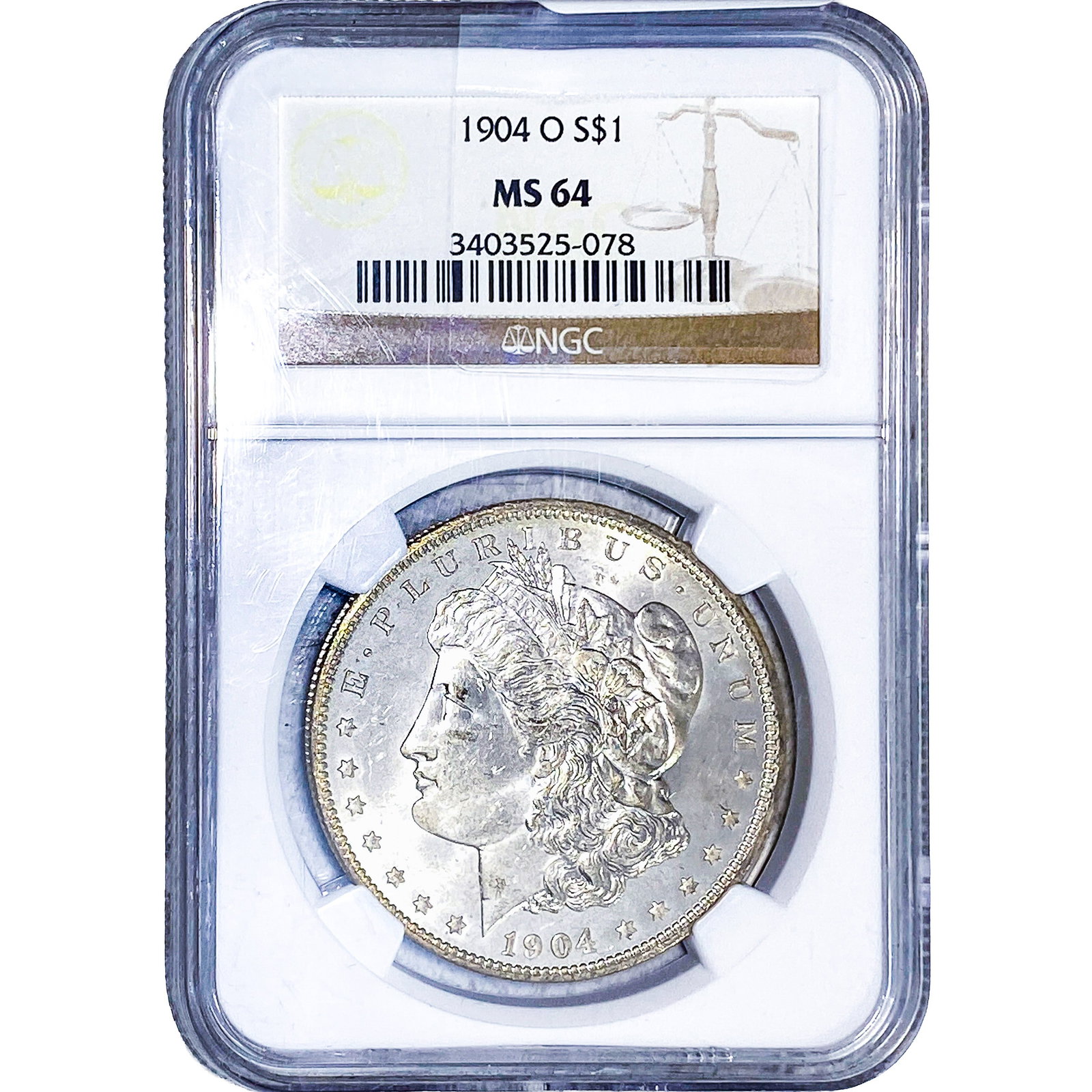 1904-O Morgan Silver Dollar NGC MS64: 1904-O Morgan Silver Dollar NGC MS64
