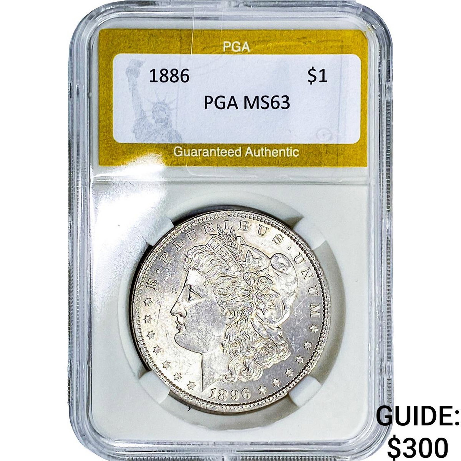 1886 Morgan Silver Dollar PGA MS63: 1886 Morgan Silver Dollar PGA MS63