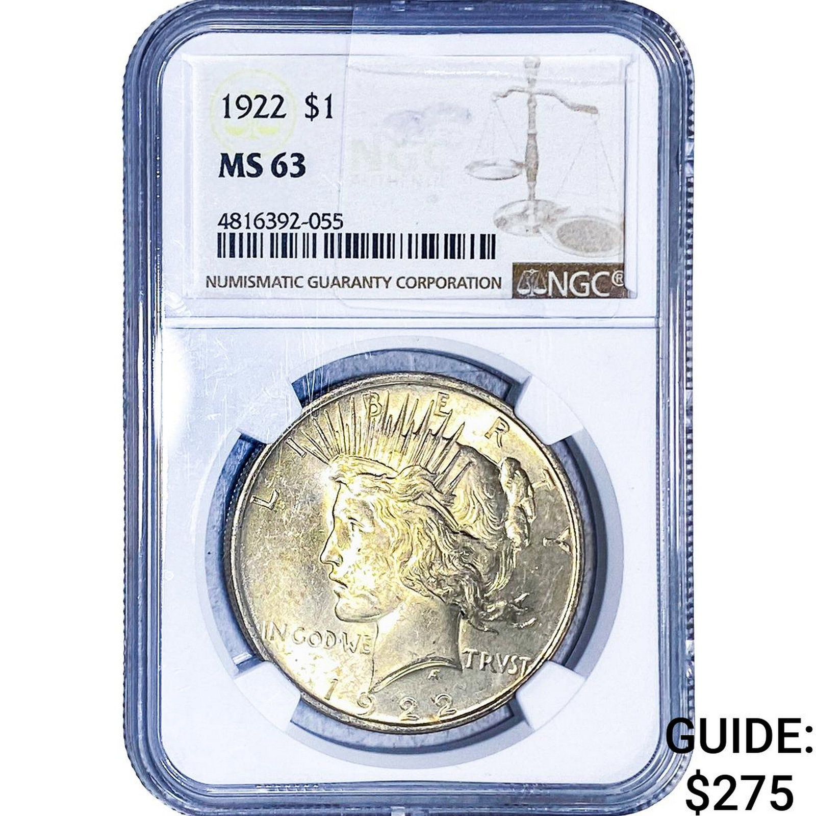1922 Silver Peace Dollar NGC MS63 (1 of 2)
