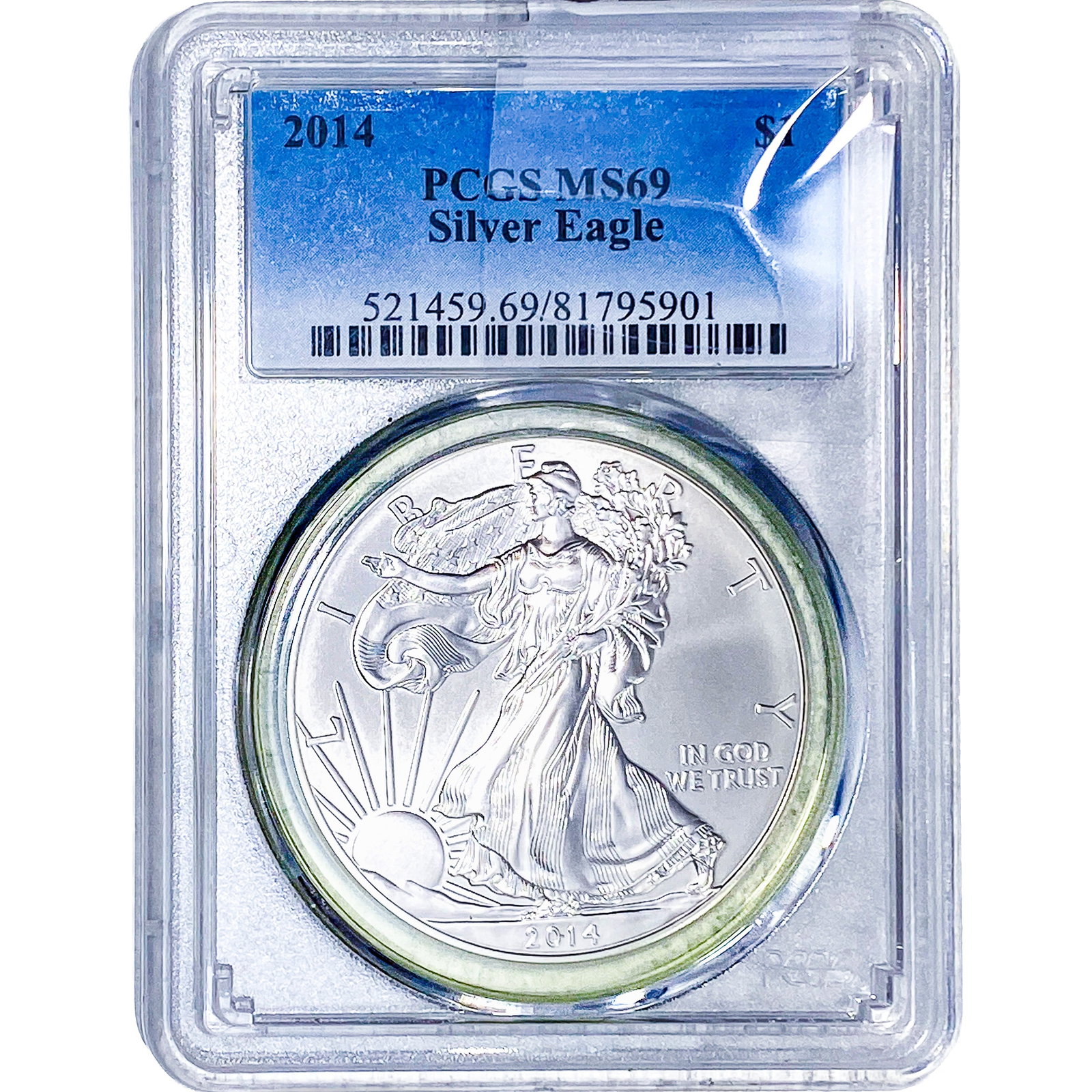2014 Silver Eagle PCGS MS69: 2014 Silver Eagle PCGS MS69