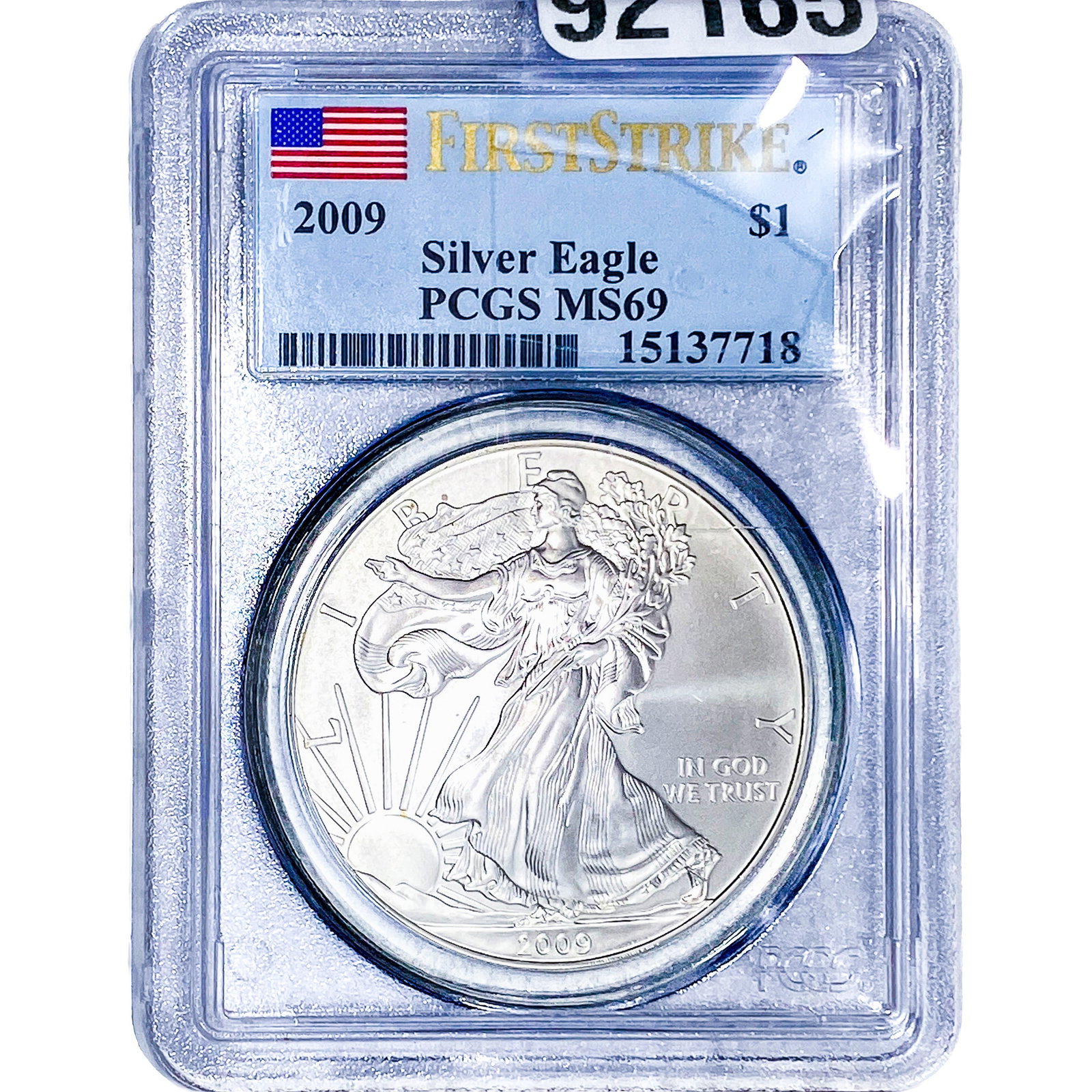 2009 Silver Eagle PCGS MS69: 2009 Silver Eagle PCGS MS69